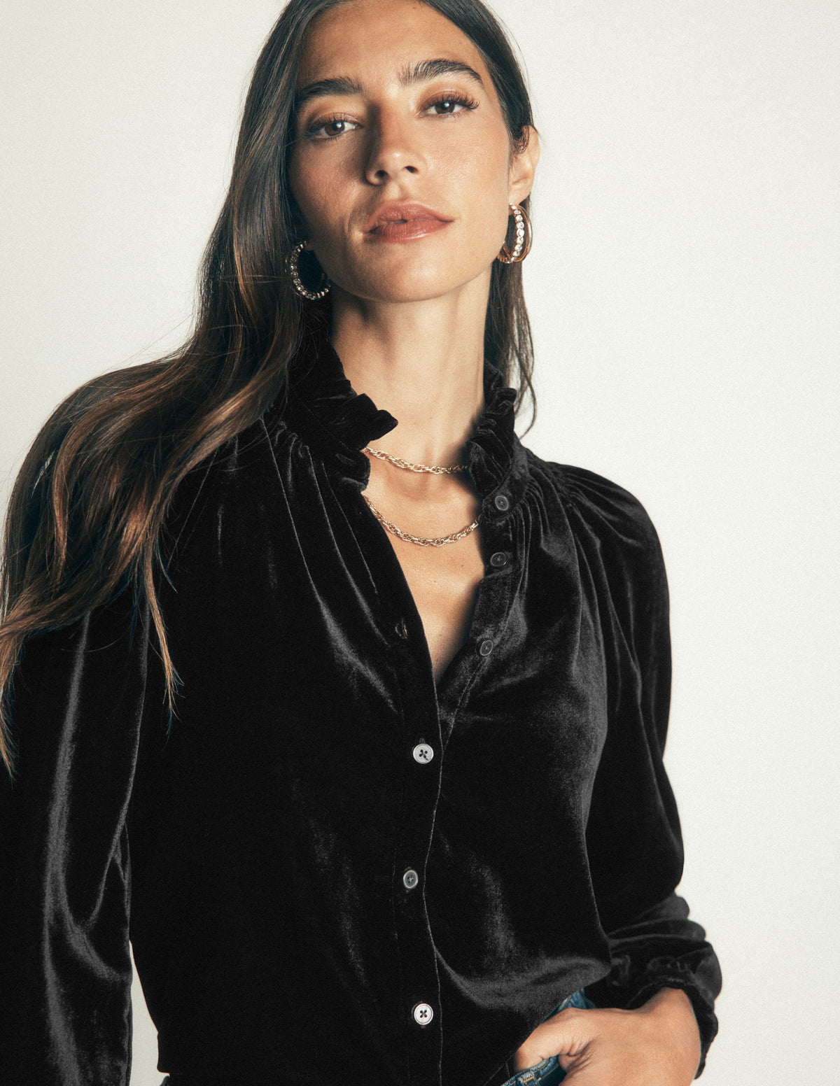 Erica Frill Velvet Top-Black-2