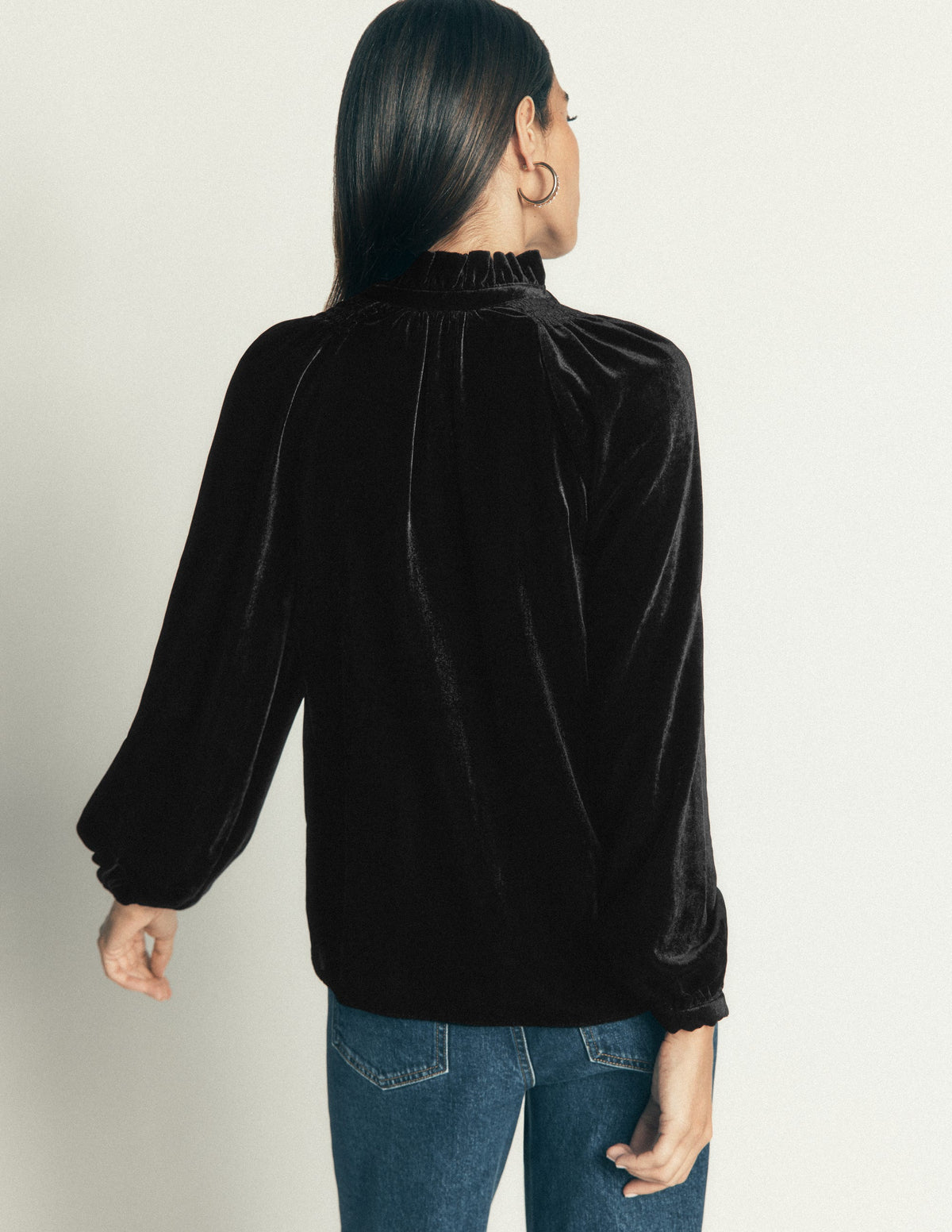 Erica Frill Velvet Top-Black - Image 3