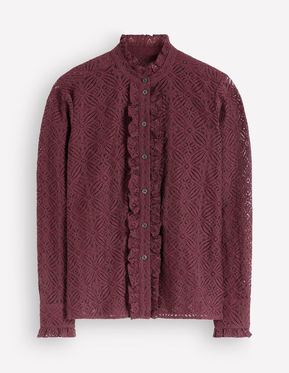 Sienna Frill Lace Shirt-Deep Wisteria - Image 6