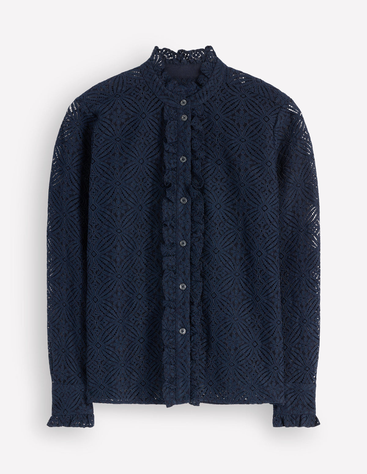 Sienna Frill Lace Shirt-Navy - Image 6
