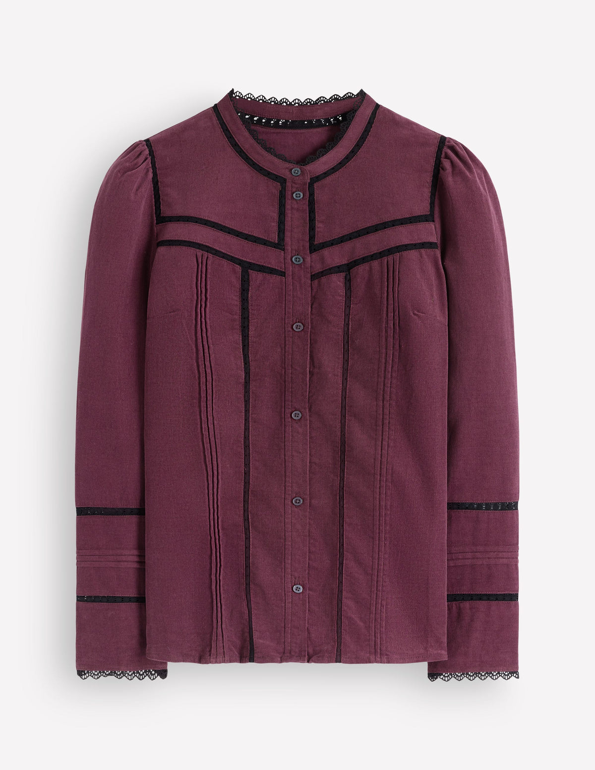 Carmen Lace Trim Cord Top-Dark Cherry - Image 7