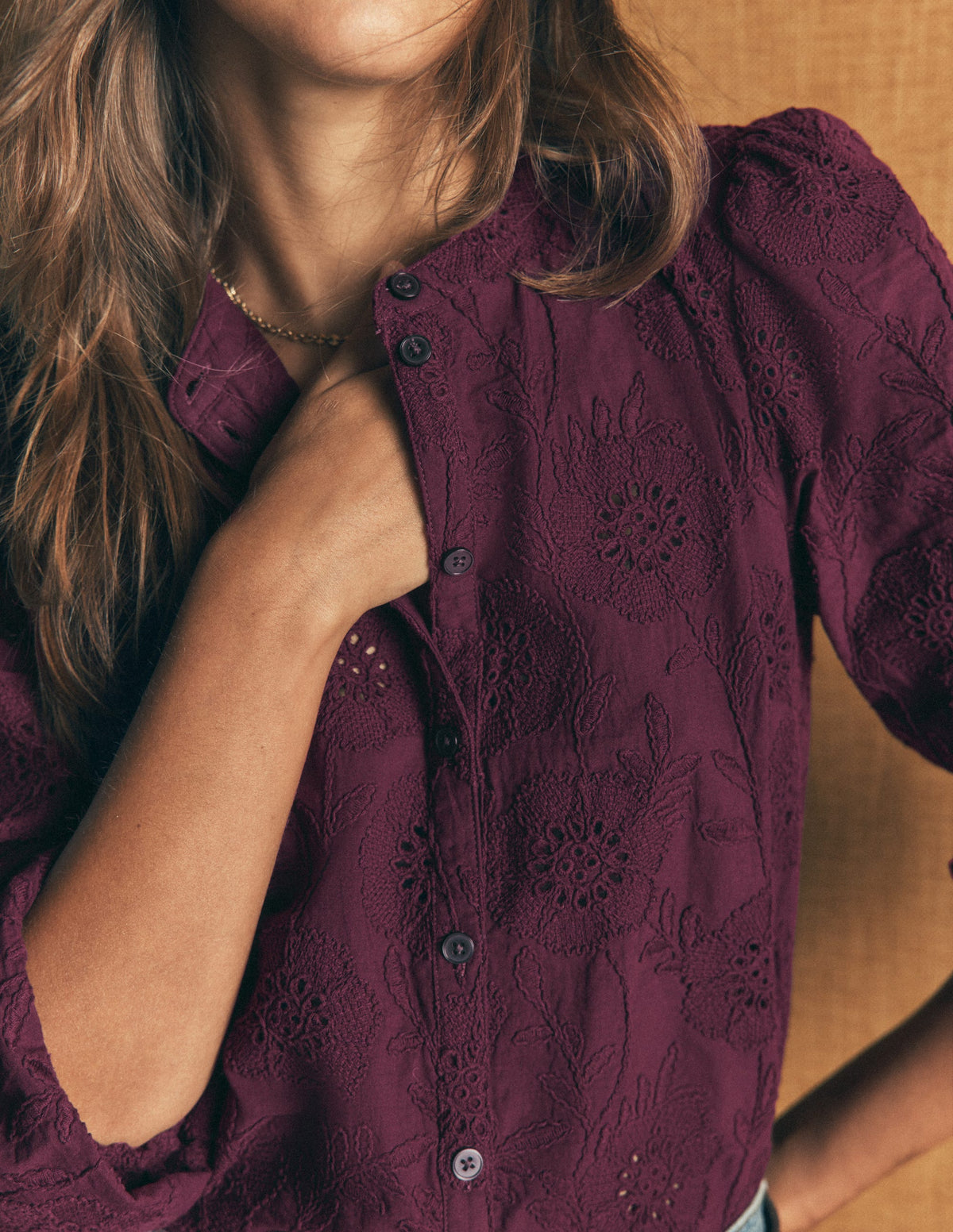 Broderie Cotton Top-Wine Tasting - Image 2