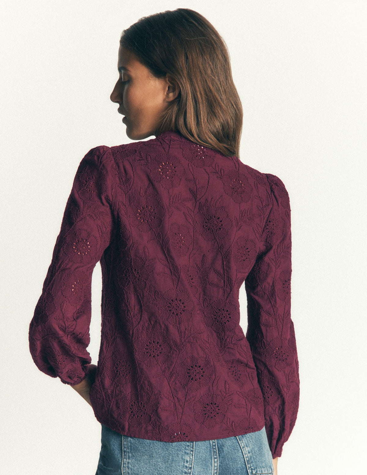 Broderie Cotton Top-Bordeaux-3