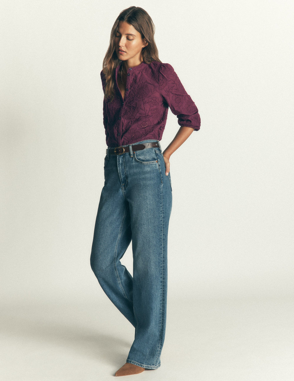 Broderie Cotton Top-Wine Tasting - Image 4