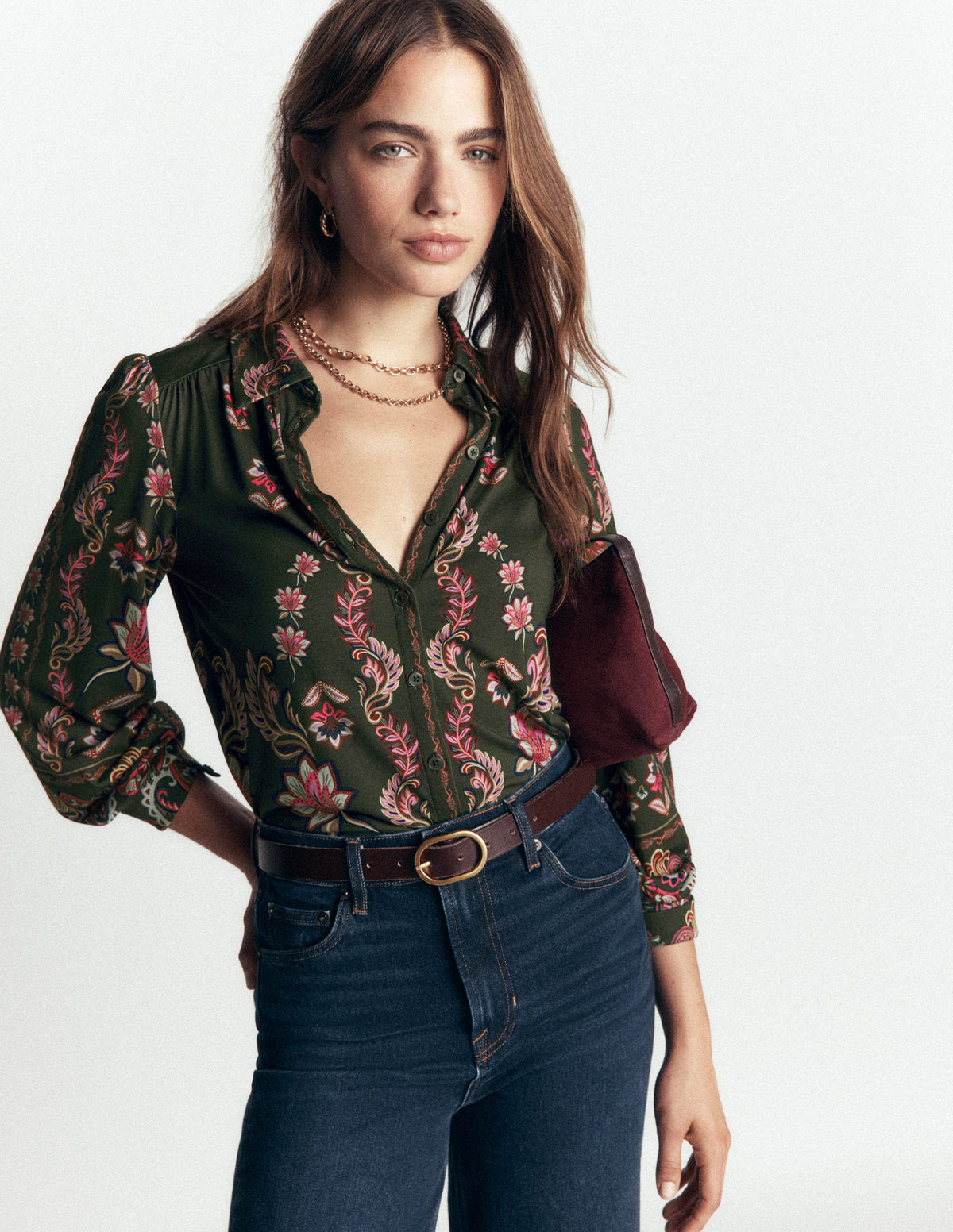 Collared Jersey Shirt-Peacock Paradise - Image 1