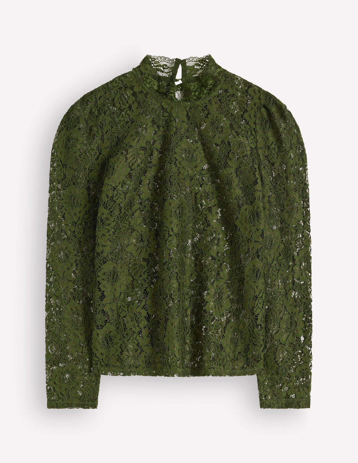 Lace Detail Top-Brunswick Green - Image 4