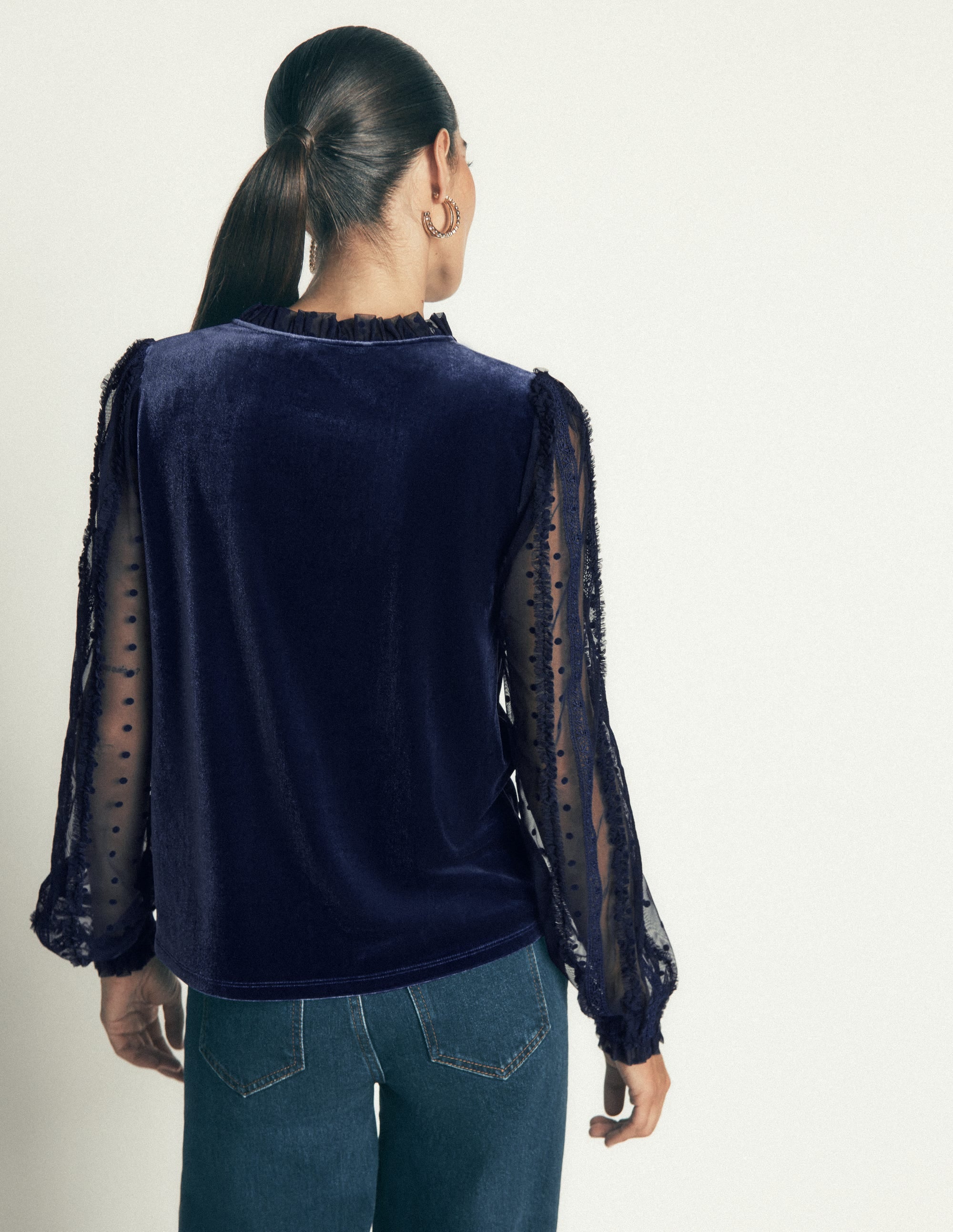 Tulle Mix Velvet Top - Zodiac Purple | Boden USA