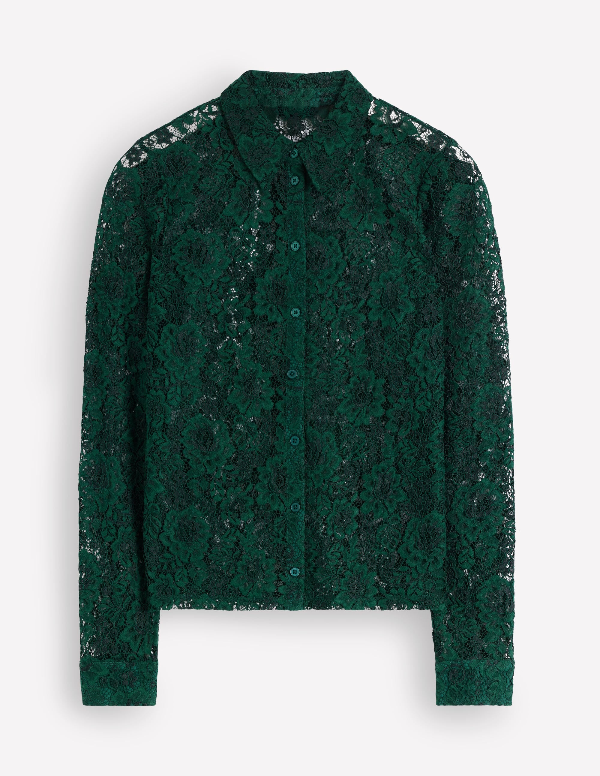 Jersey Lace Shirt - Green Pine | Boden USA