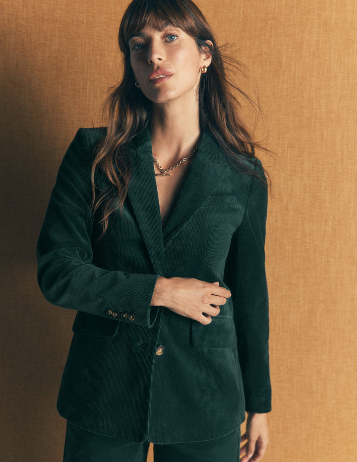 Stamford Cord Blazer-Midnight Teal