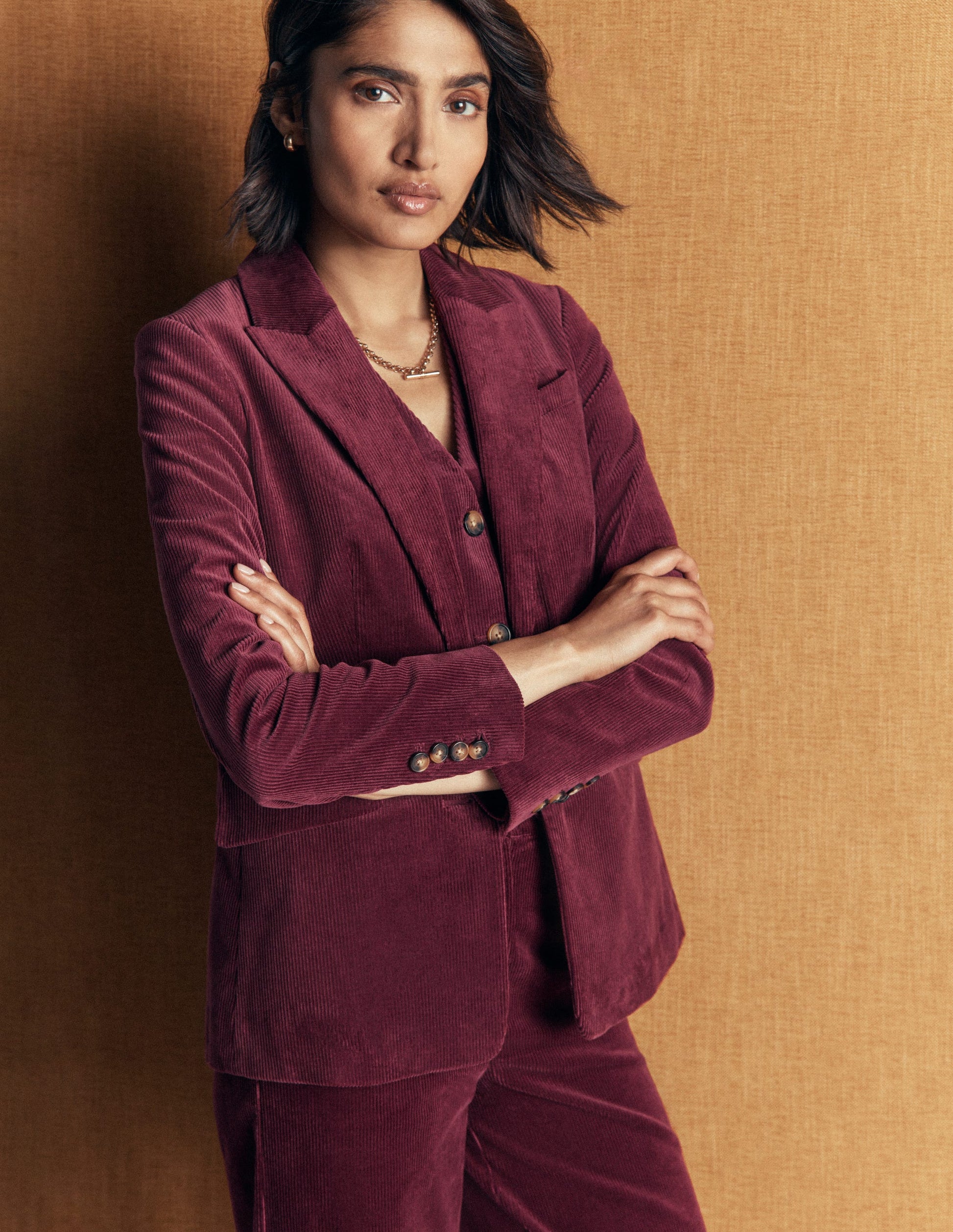 Stamford Cord Blazer-Dark Crimson-1
