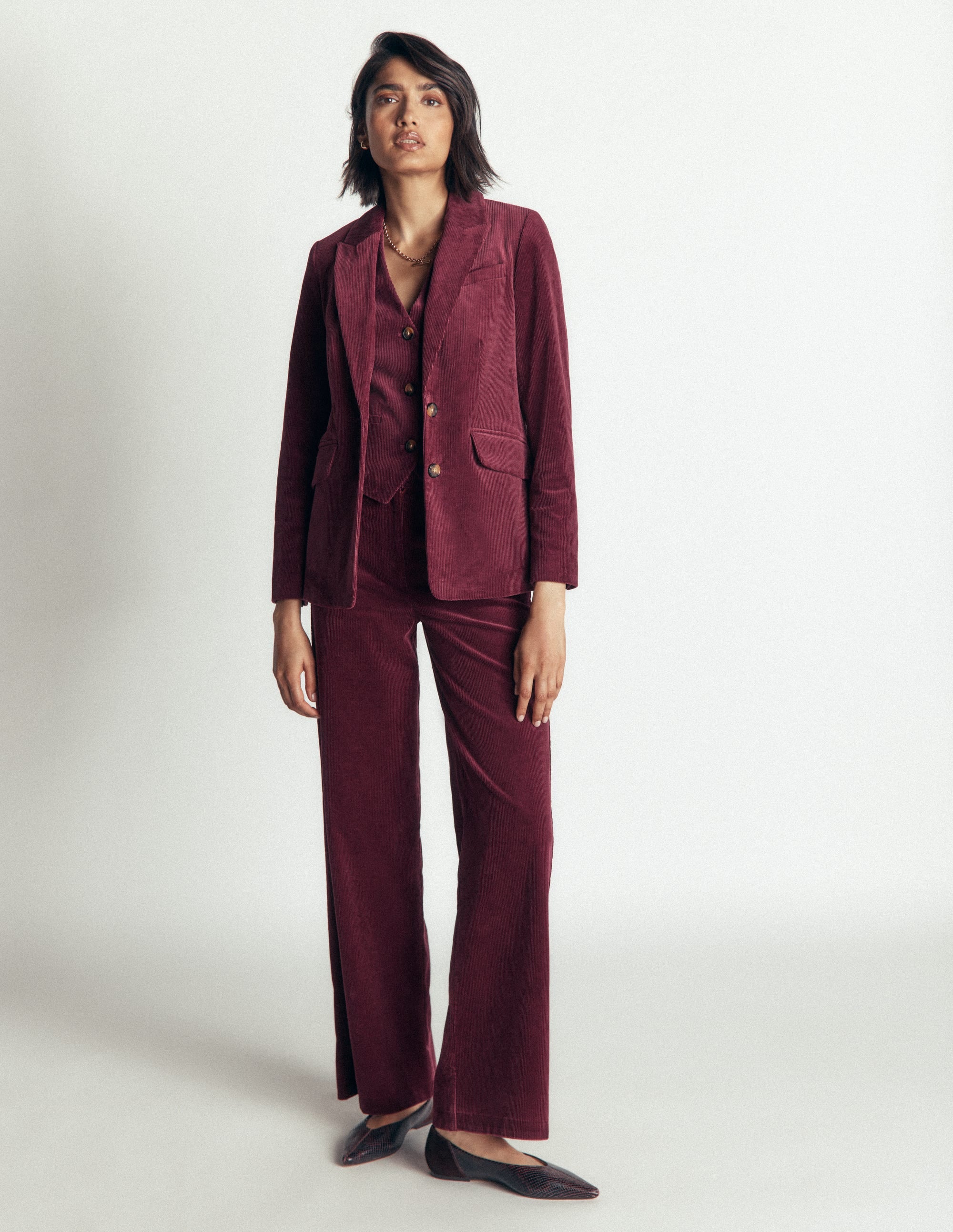 Stamford Cord Blazer-Dark Crimson - Image 4