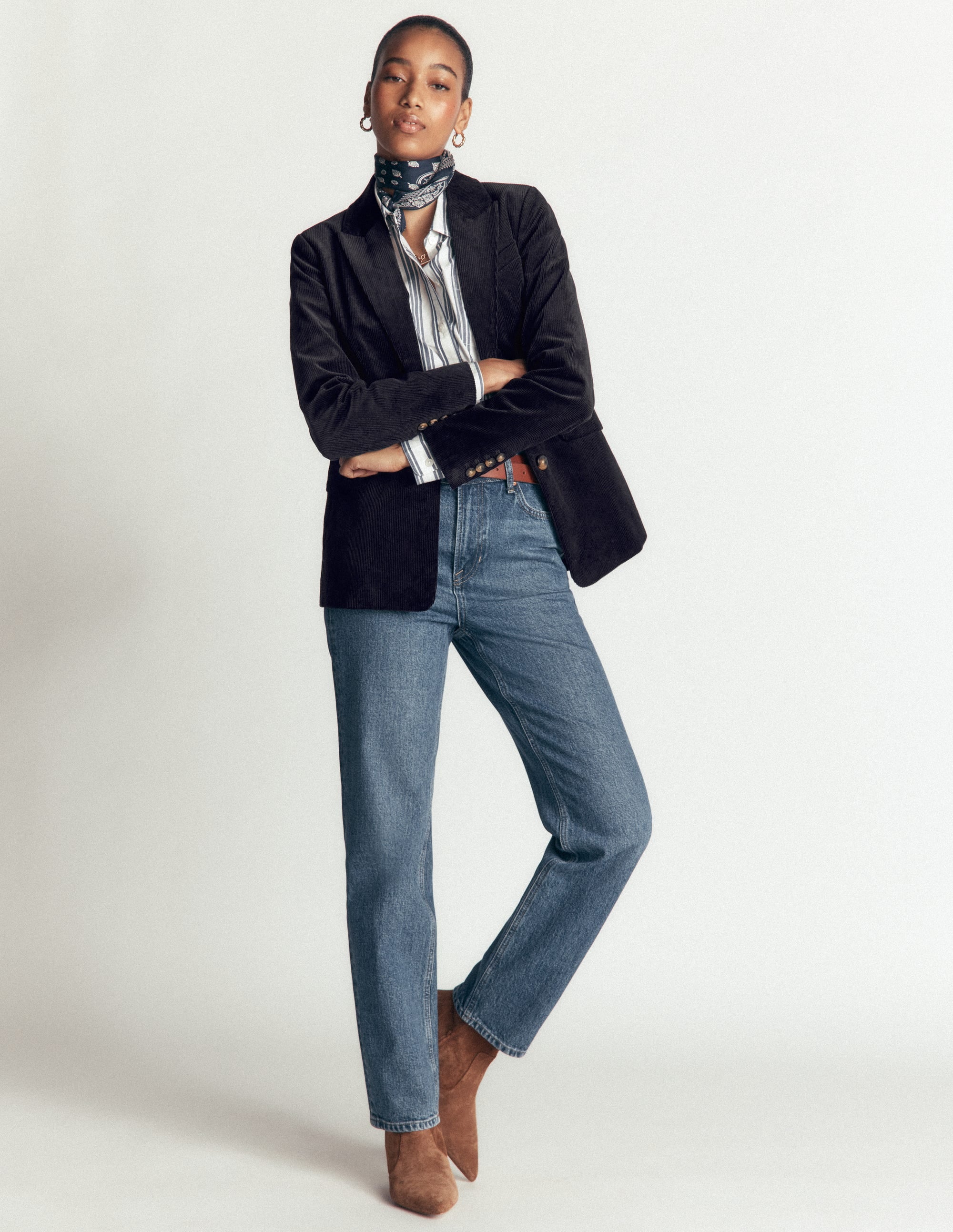 Stamford Cord Blazer-Navy - Image 4