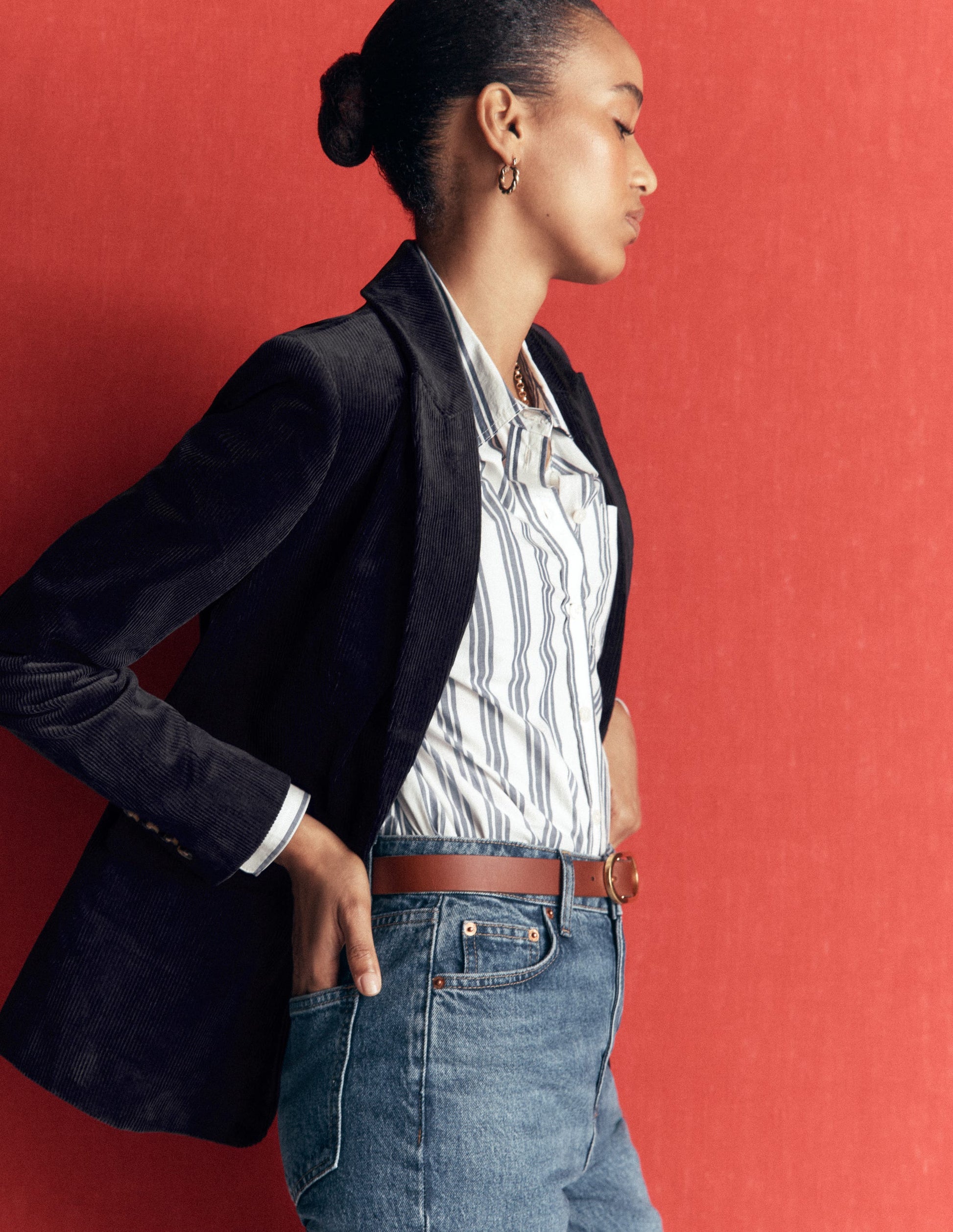 Stamford Cord Blazer-Navy-5