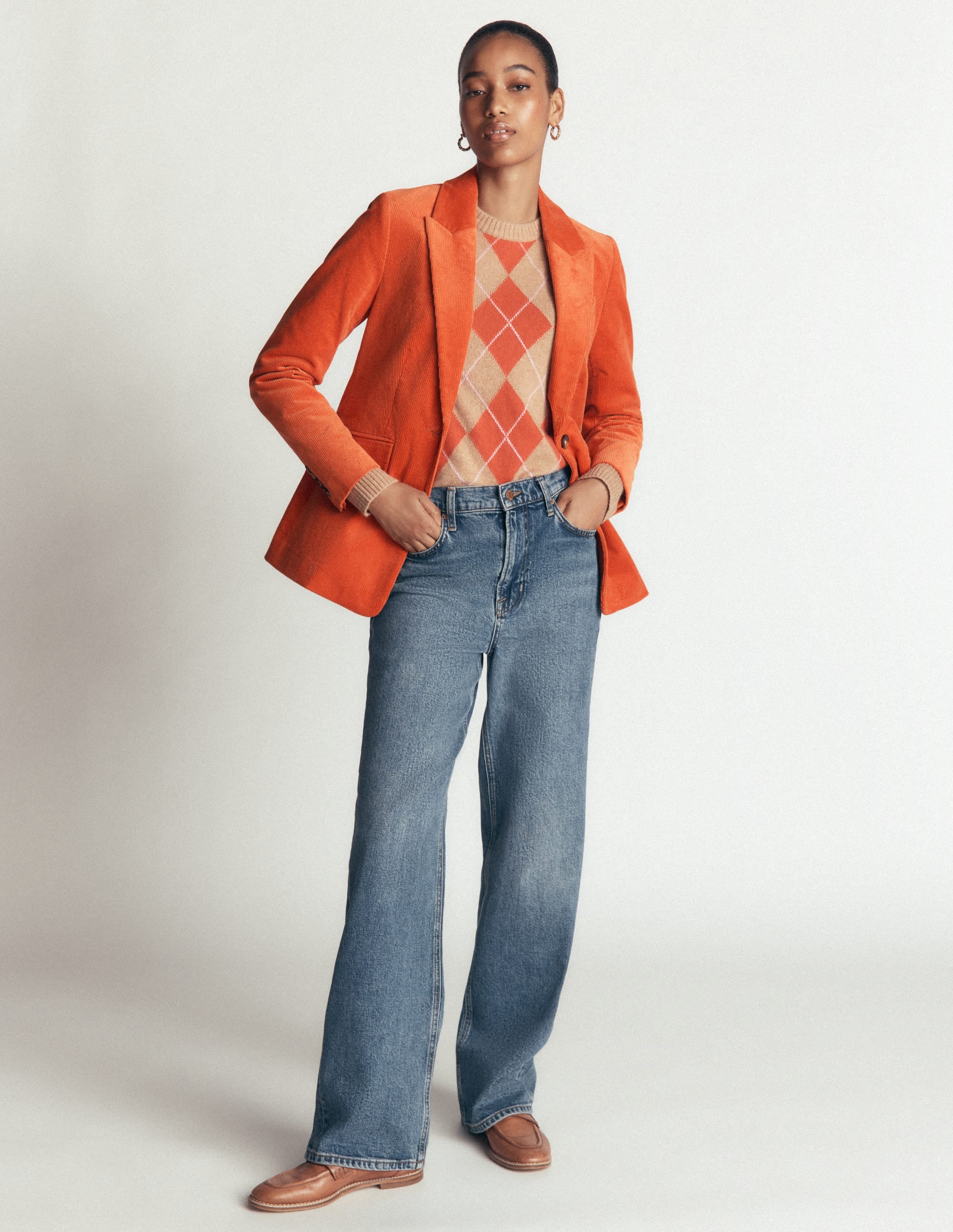 Stamford Cord Blazer-Spiced Ginger - Image 2