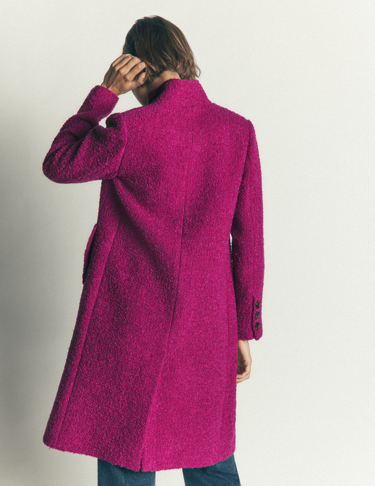 Funnel Neck Wool Coat-Festival Fuschia-3