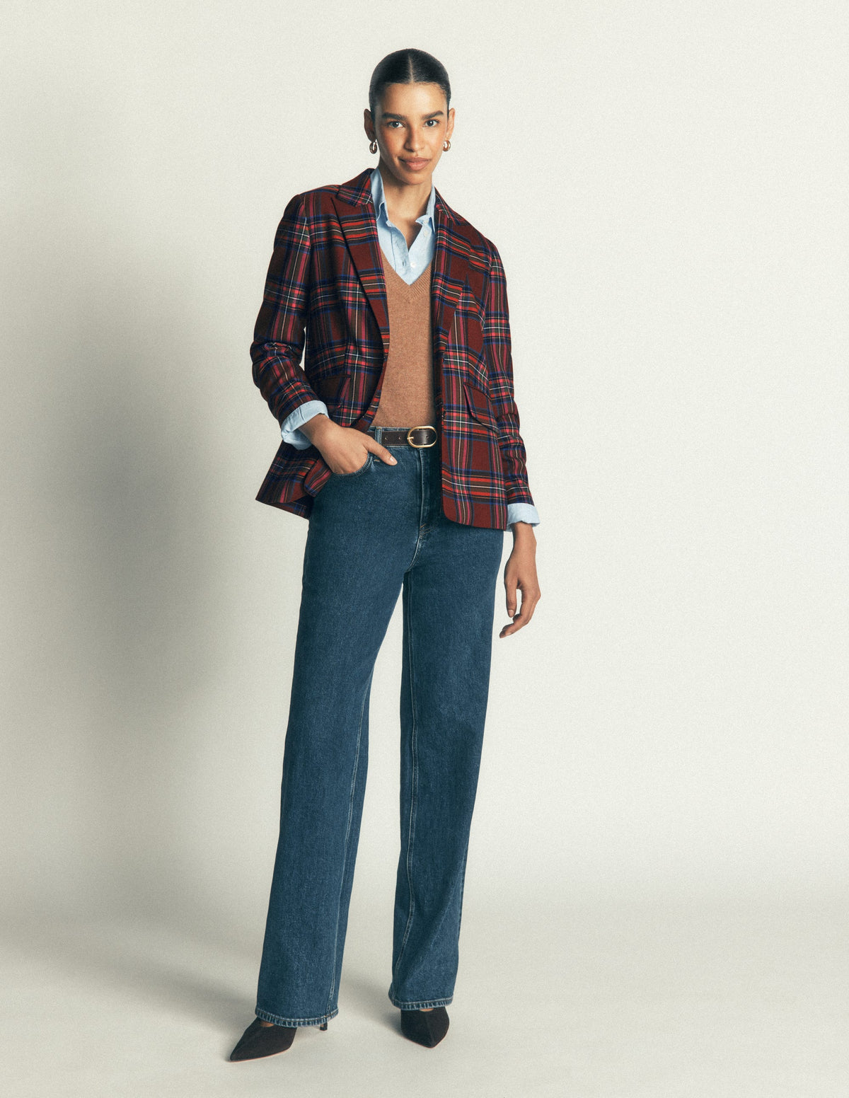 Stamford Wool Blazer-Brown, Blue and Orange Check-6