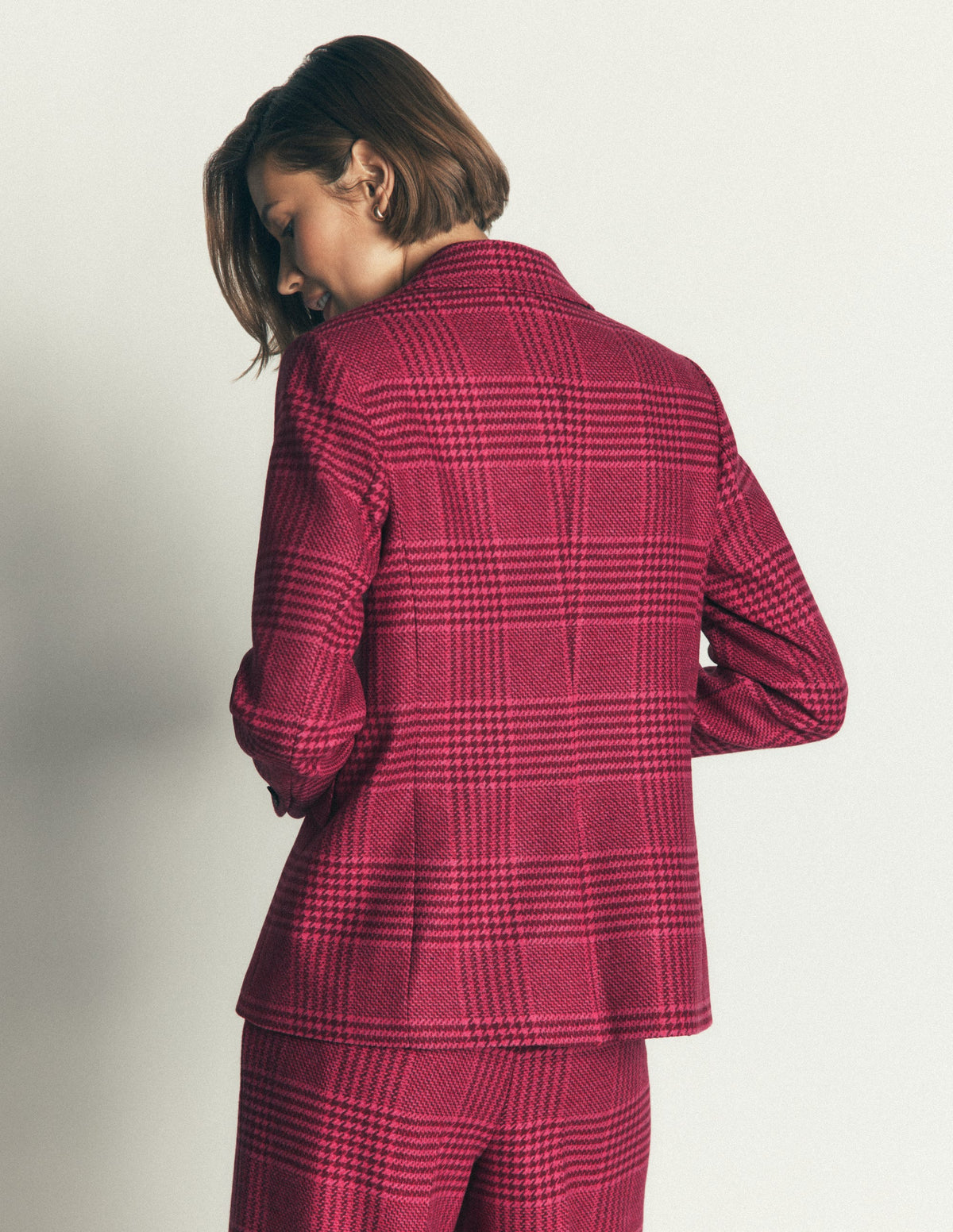 Stamford Wool Blazer-Pink And Maroon Check-5