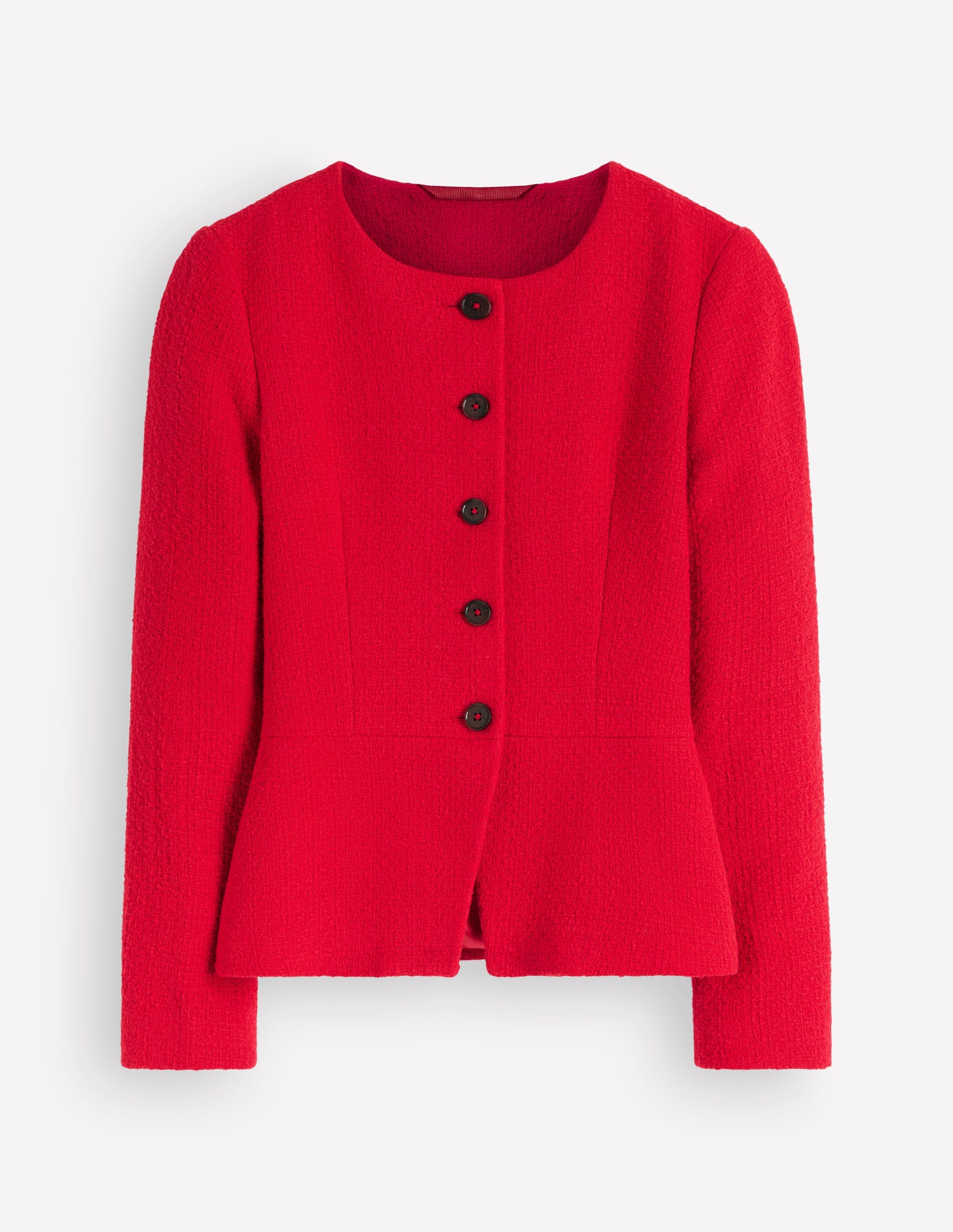 Collarless Tailored Blazer-Poppy Red-6