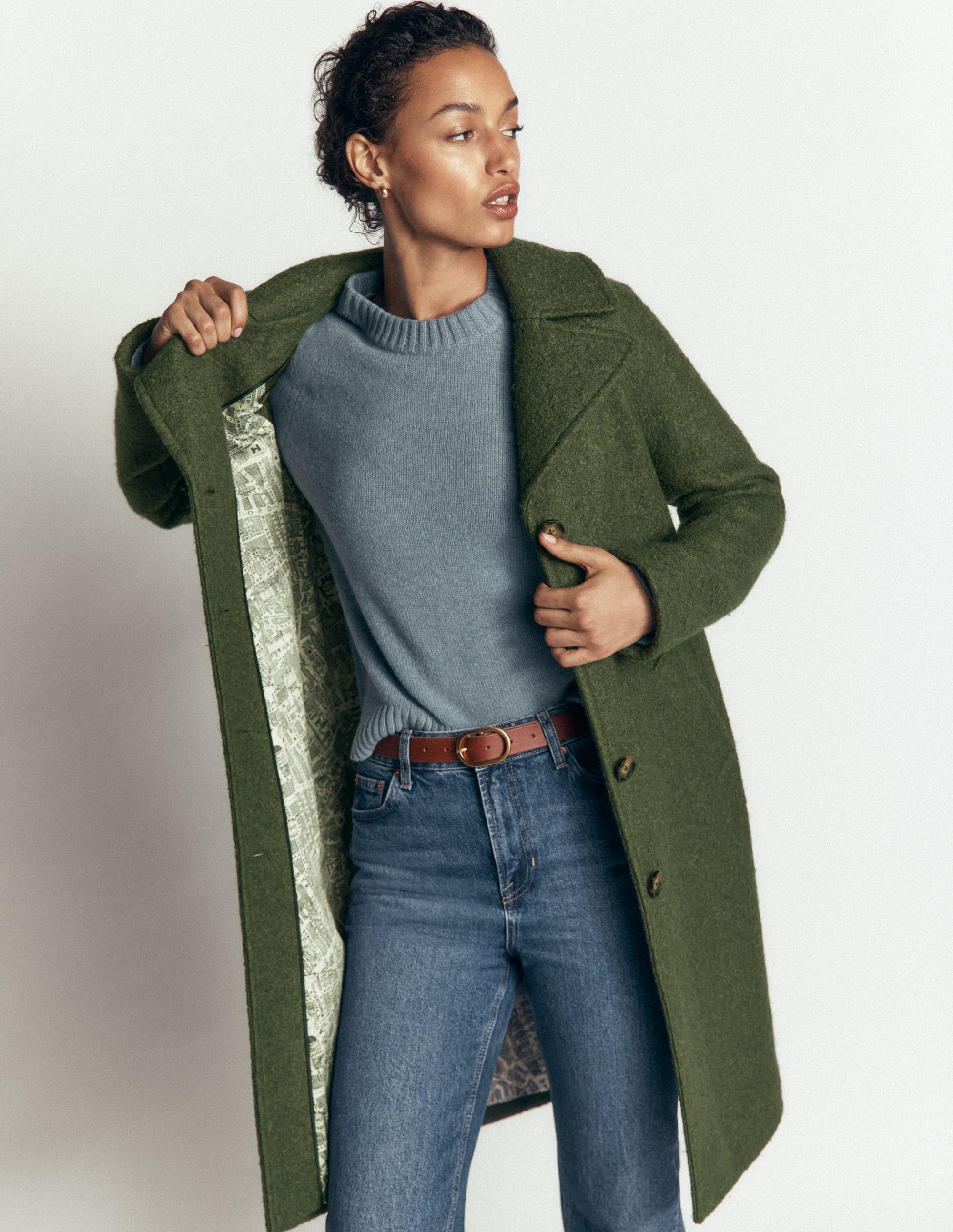 Cotswold Wool Coat-Hunter Green - Image 4