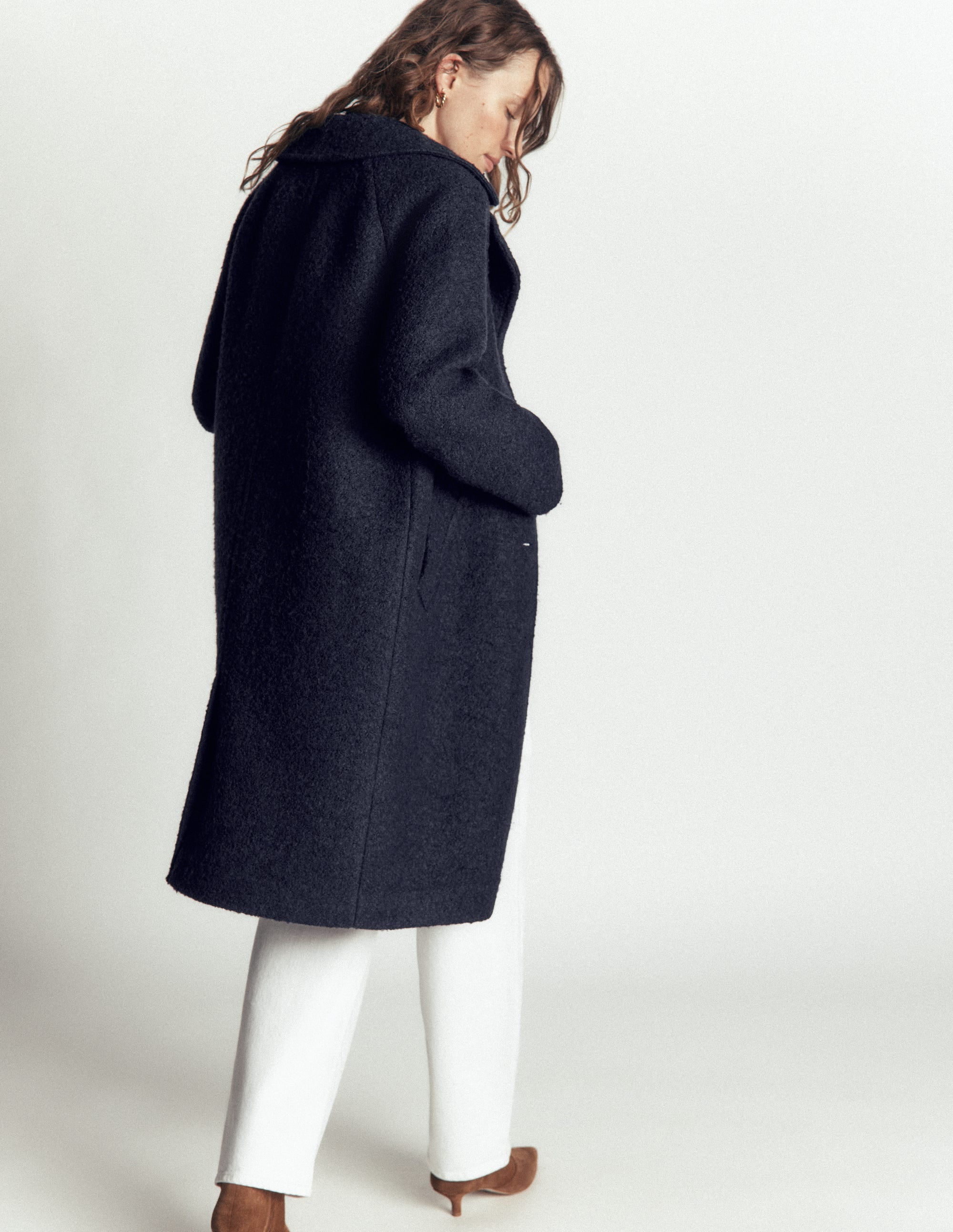 Cotswold Wool Coat-Navy - Image 3