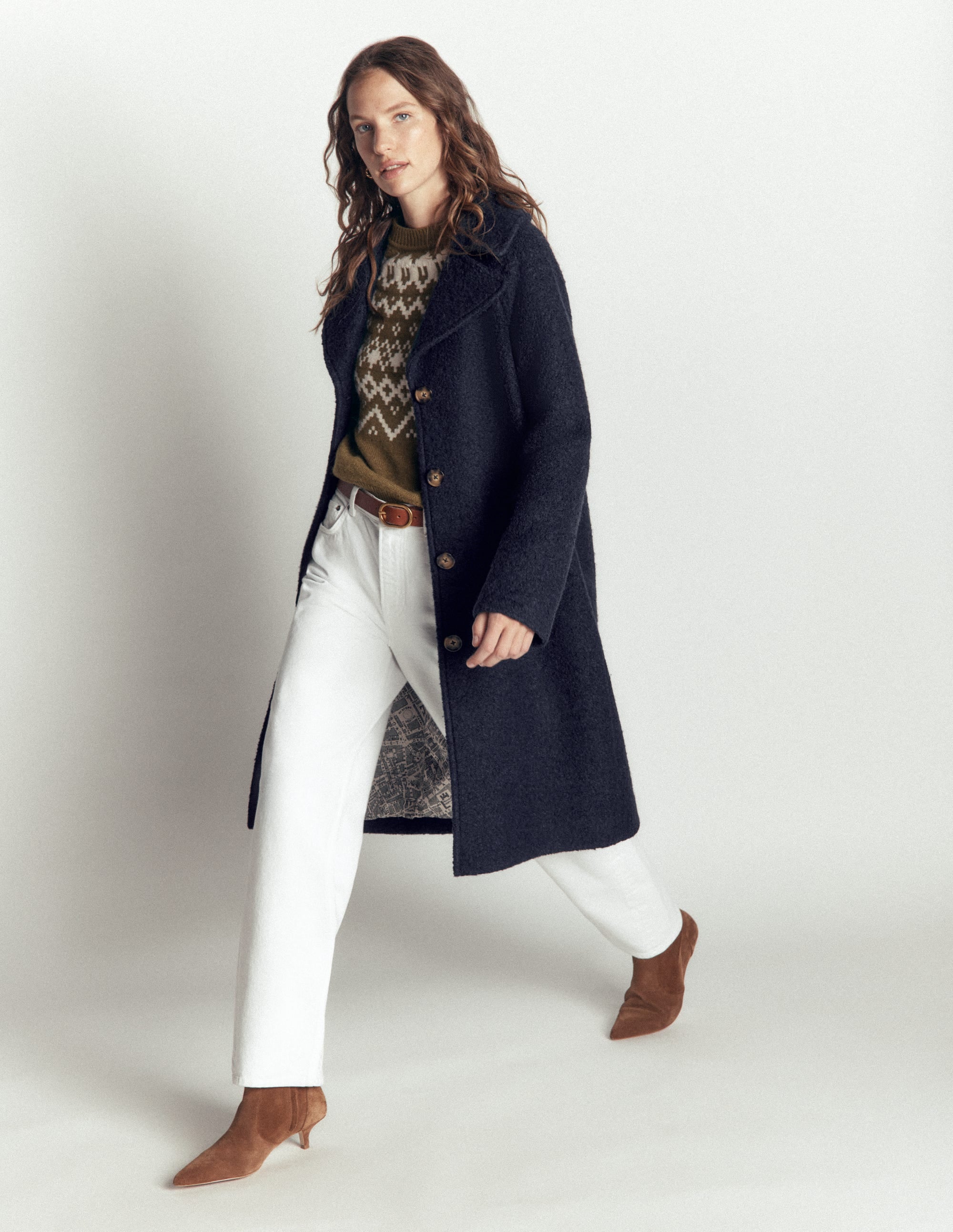 Cotswold Wool Coat-Navy - Image 6