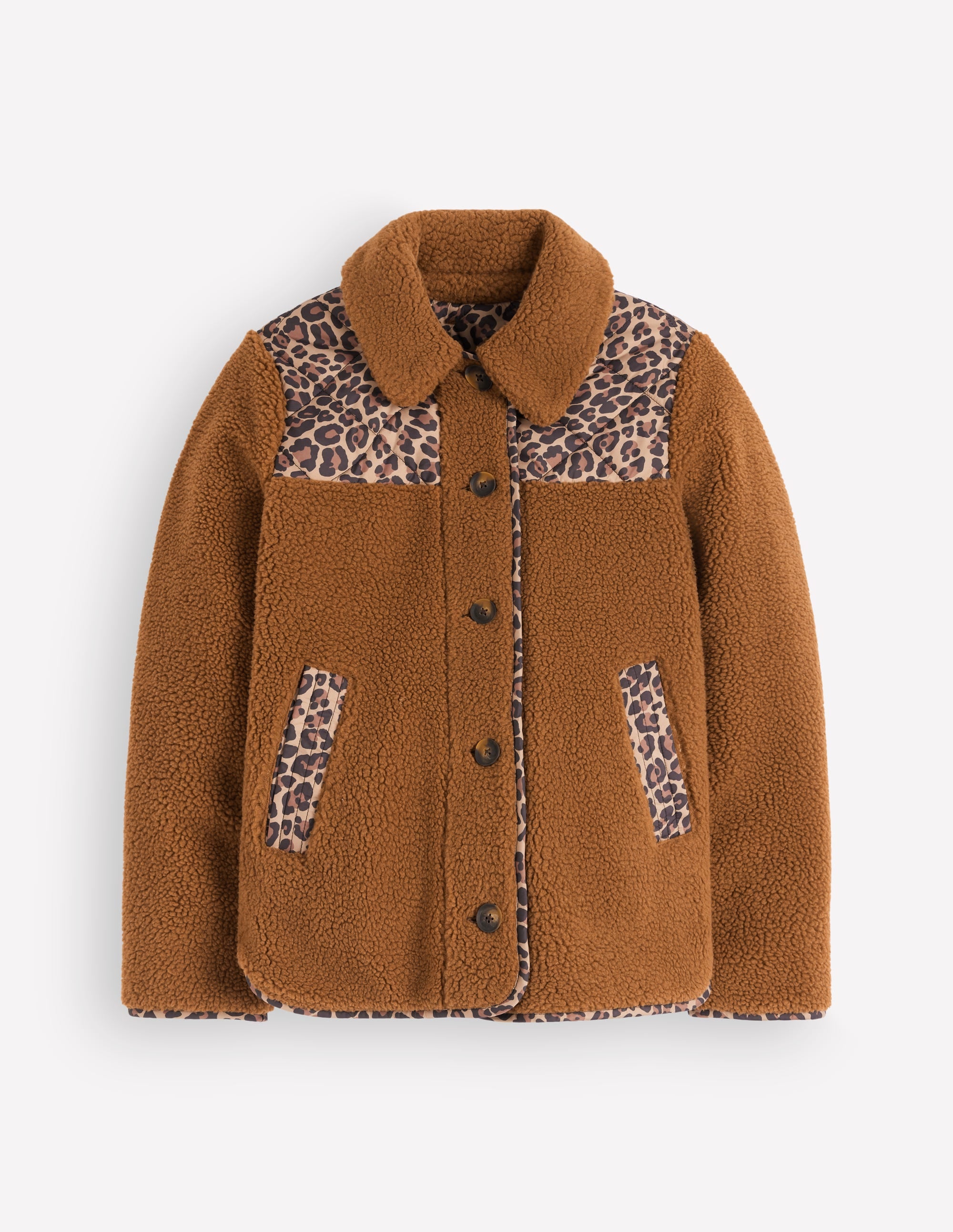 Reversible Borg Mix Coat-Leopard - Image 6