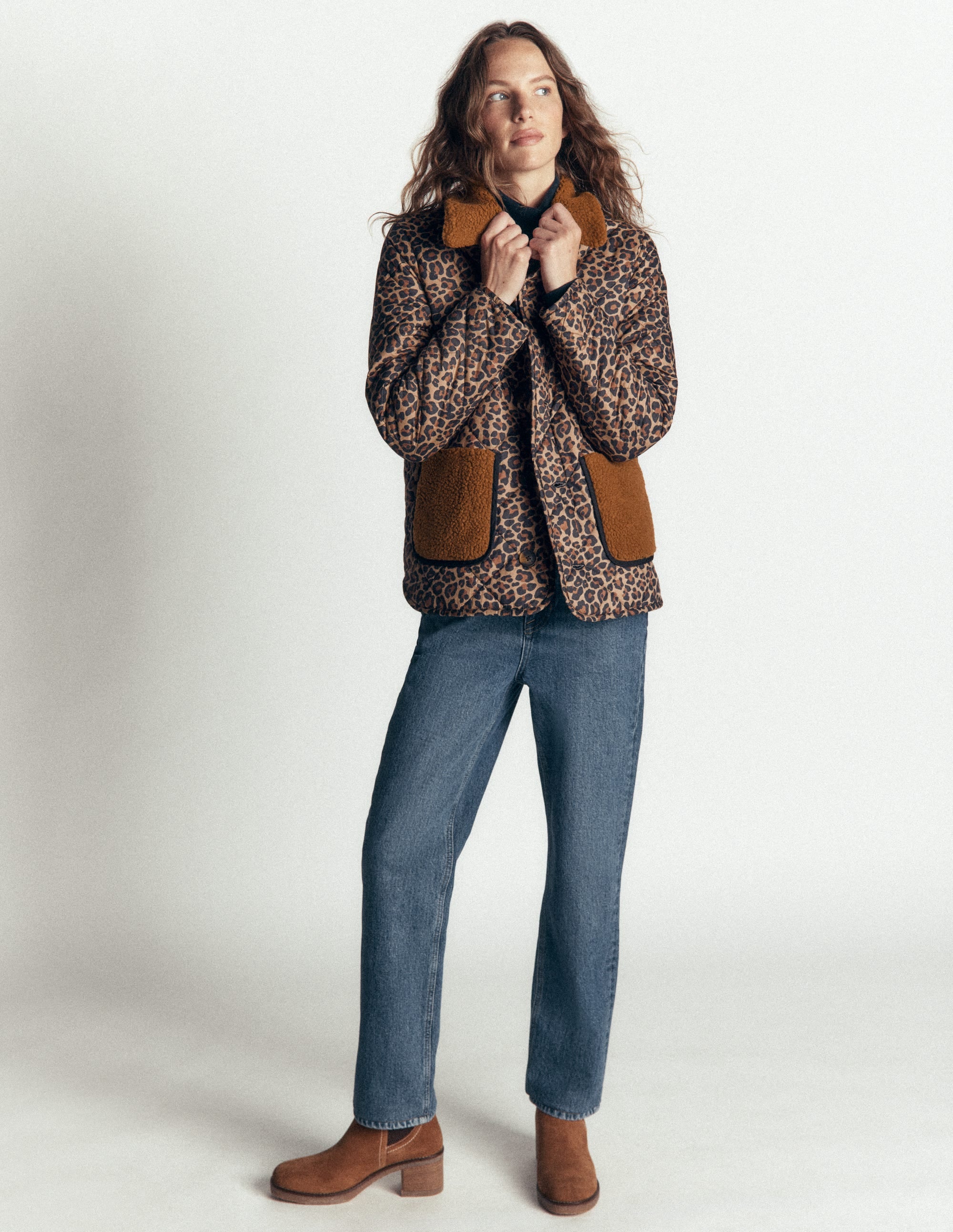 Reversible Borg Mix Coat - Leopard | Boden USA