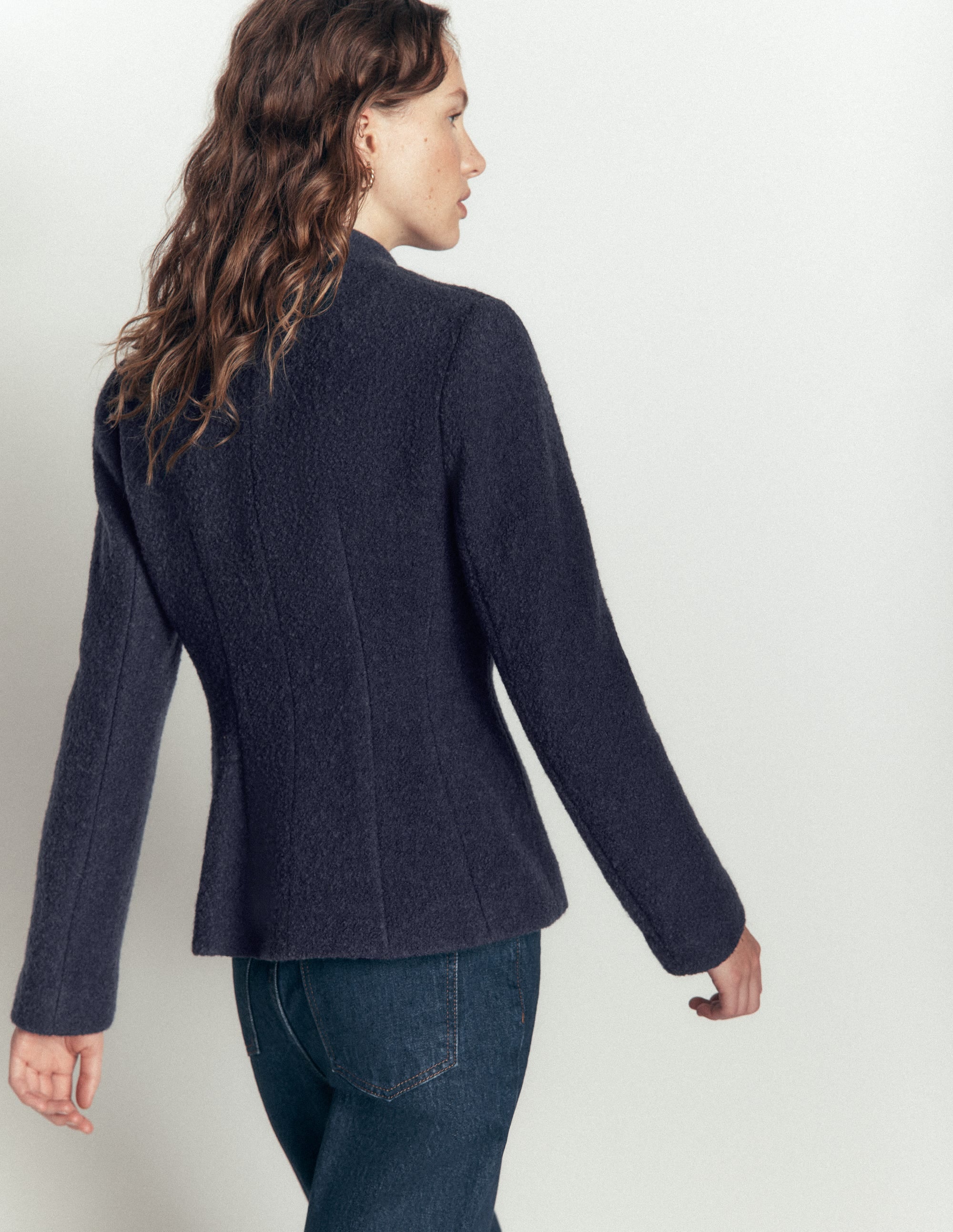 Hereford Boiled Wool Jacket-Navy - Image 4