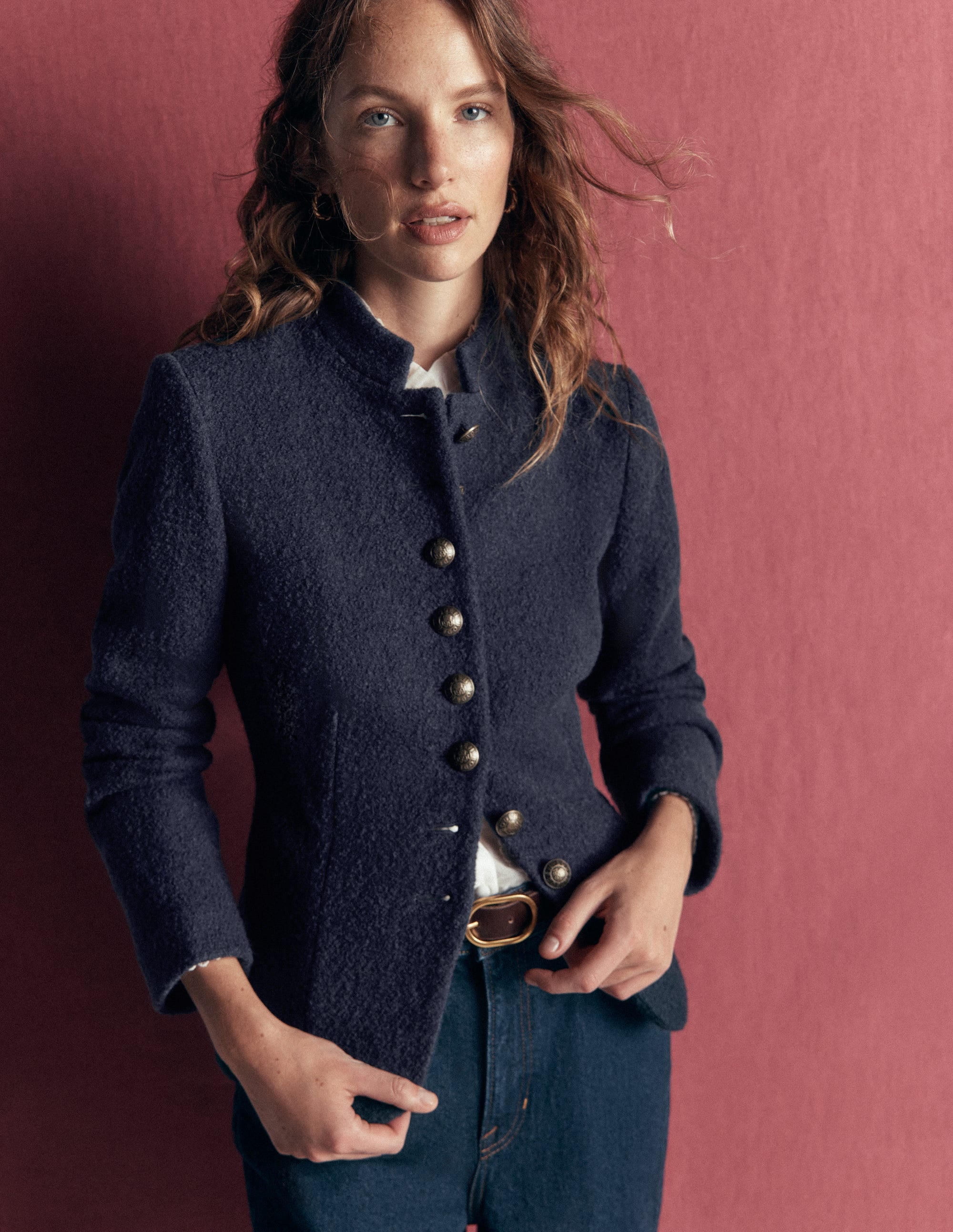 Hereford Boiled Wool Jacket-Navy - Image 1