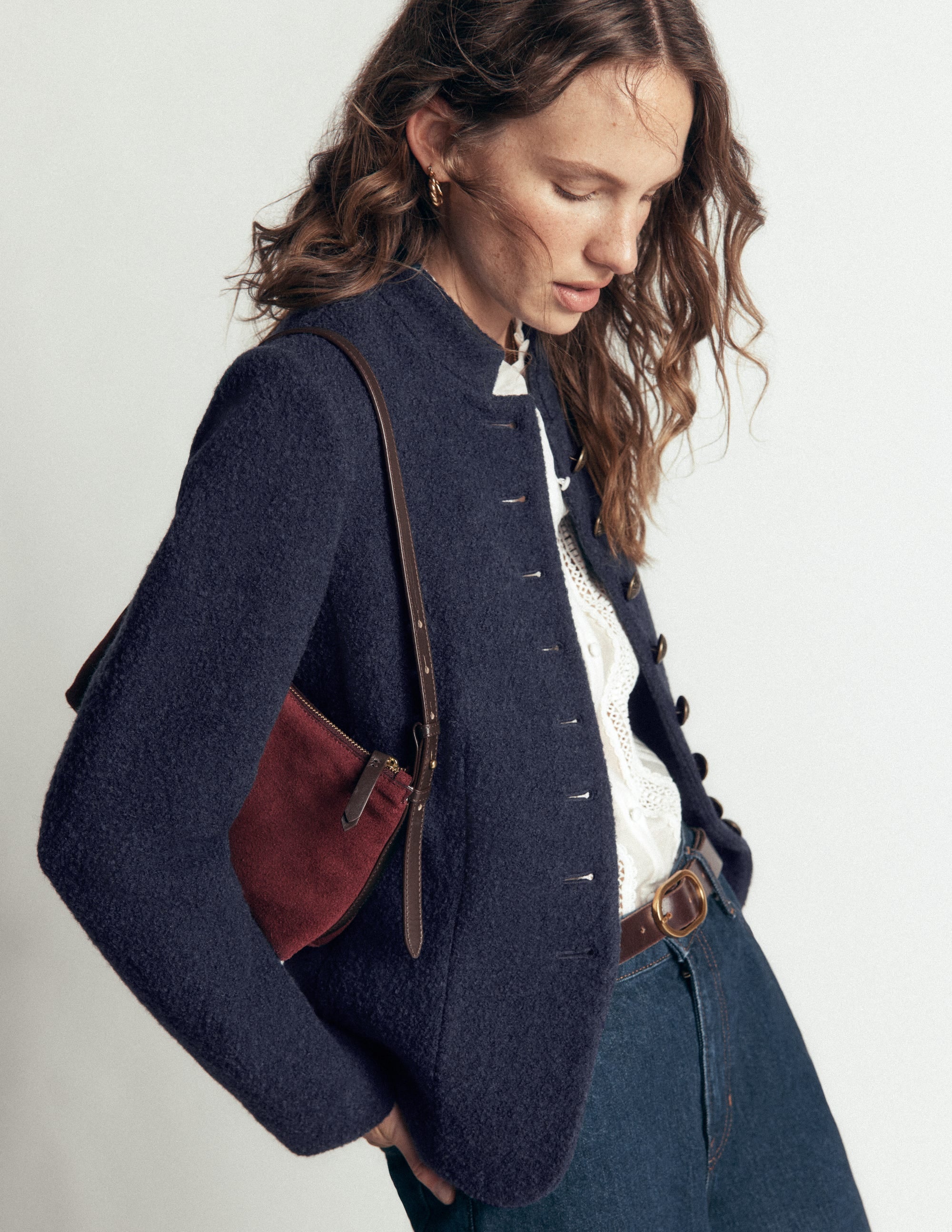 Hereford Boiled Wool Jacket-Navy - Image 6
