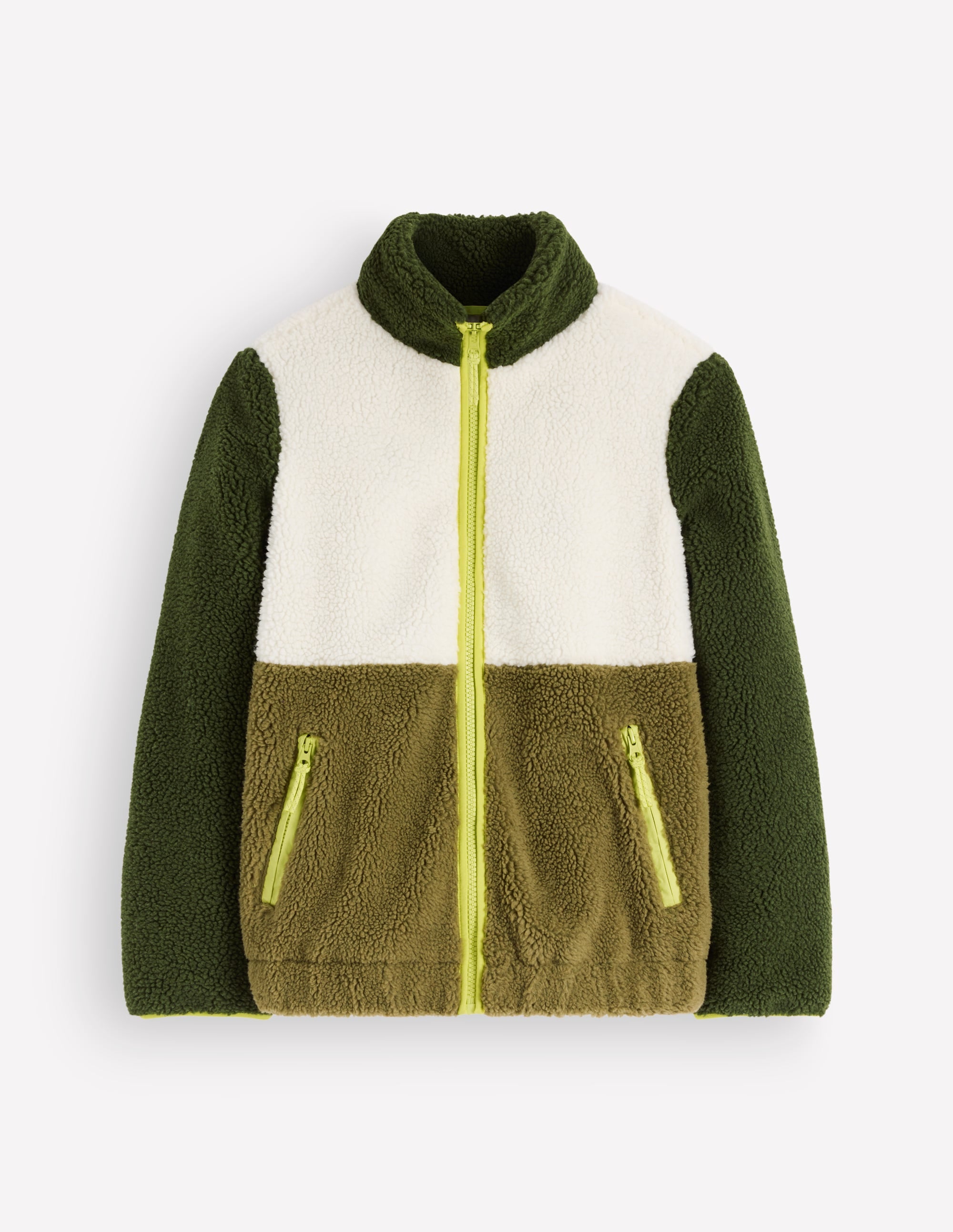 Alnwick Borg Jacket-Green, Ivory Colour Block - Image 5