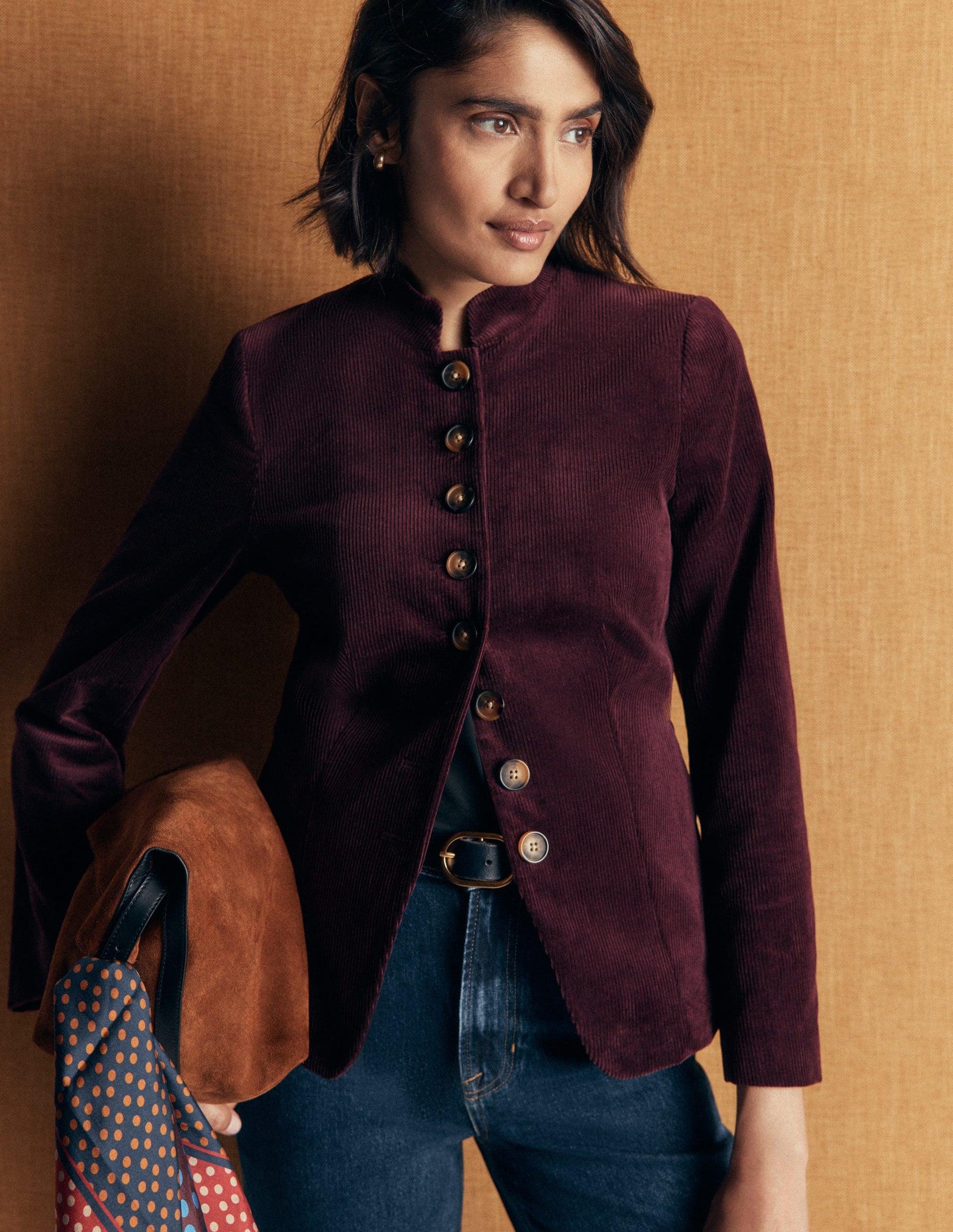 Hereford Military Cord Jacket-Dark Cherry-2