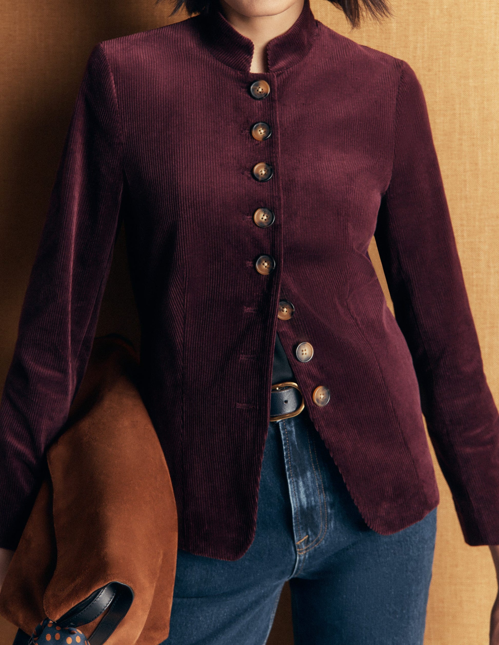 Hereford Military Cord Jacket-Dark Cherry-3