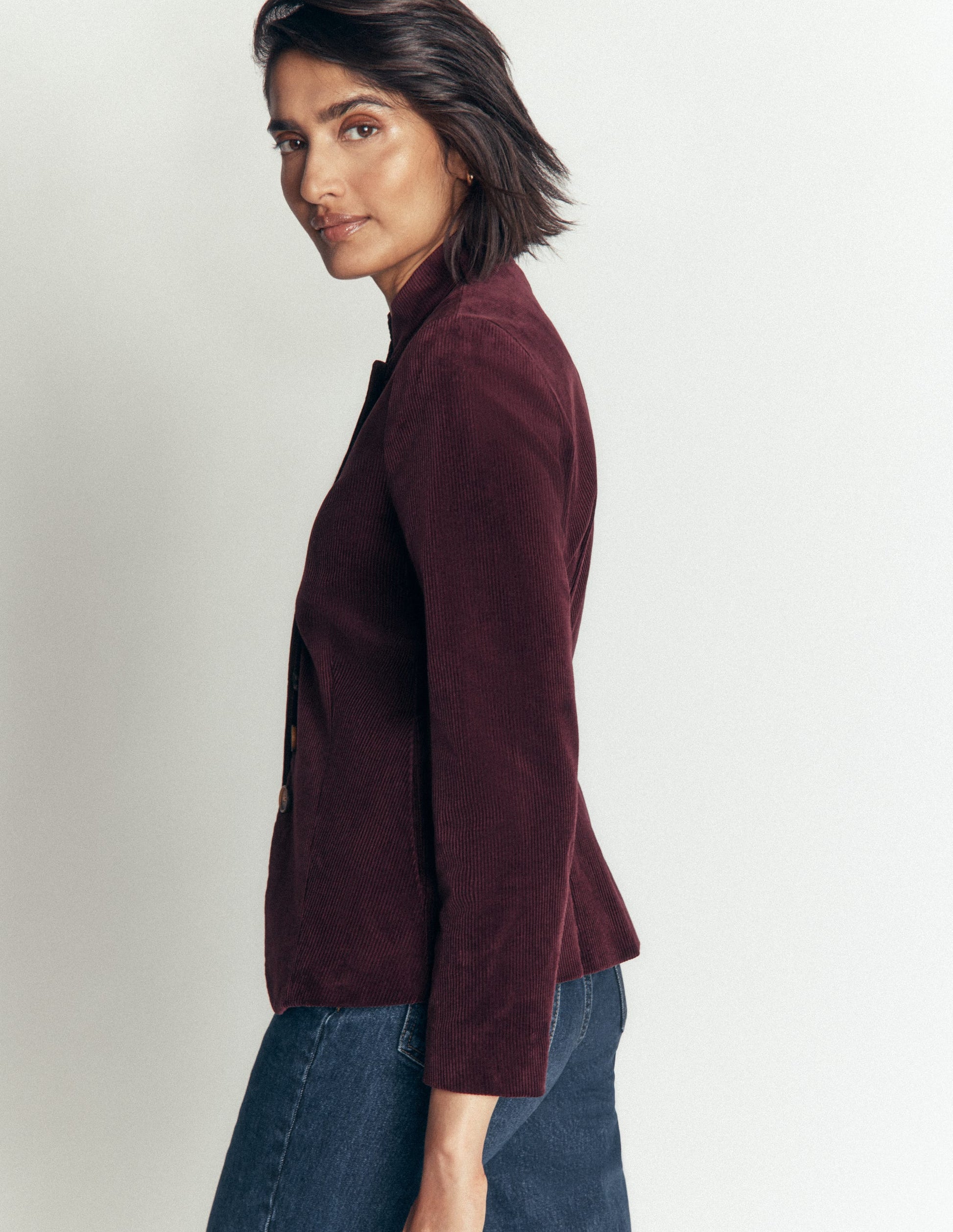 Hereford Military Cord Jacket-Dark Cherry-4