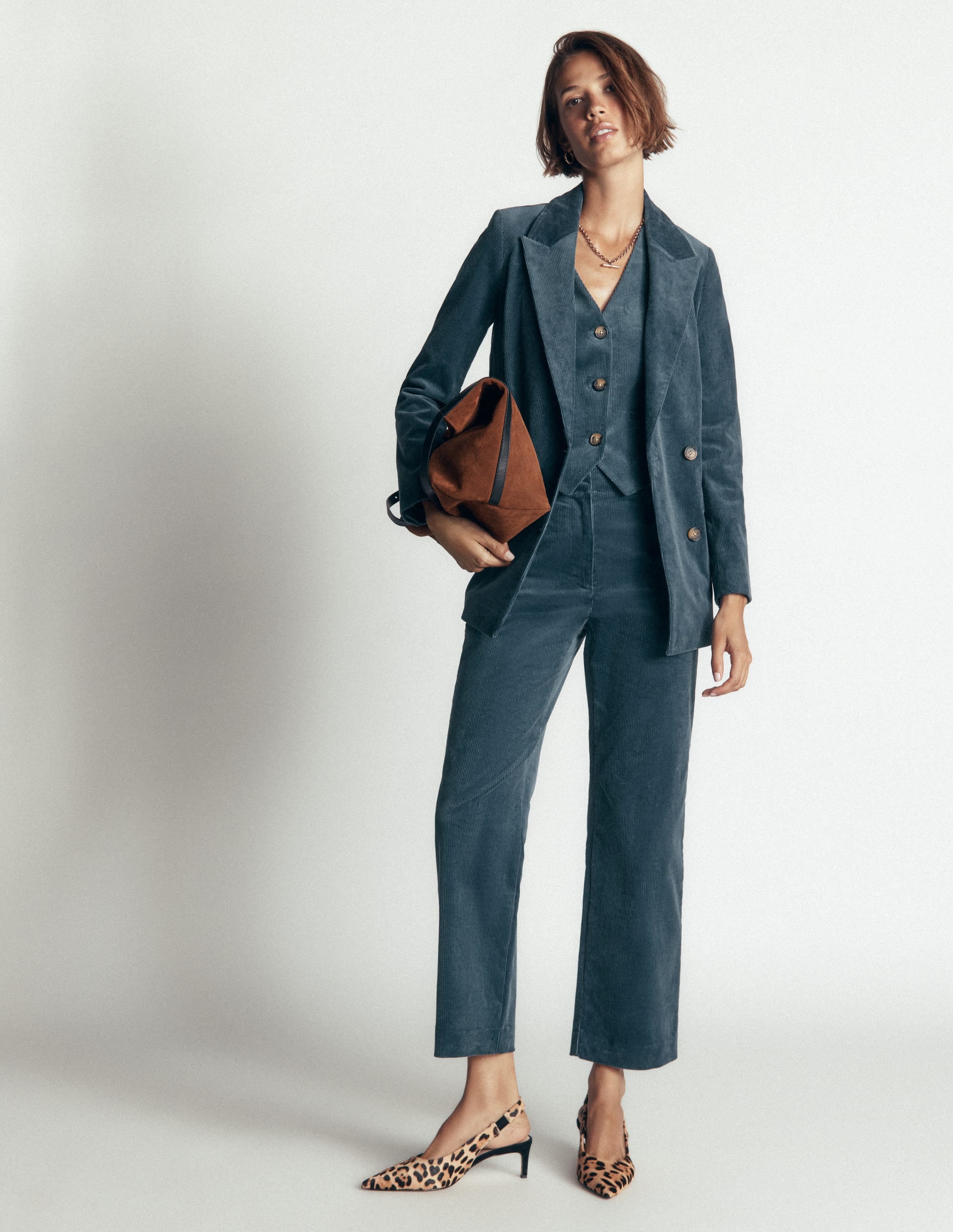Double Breasted Blazer-Storm Blue - Image 4