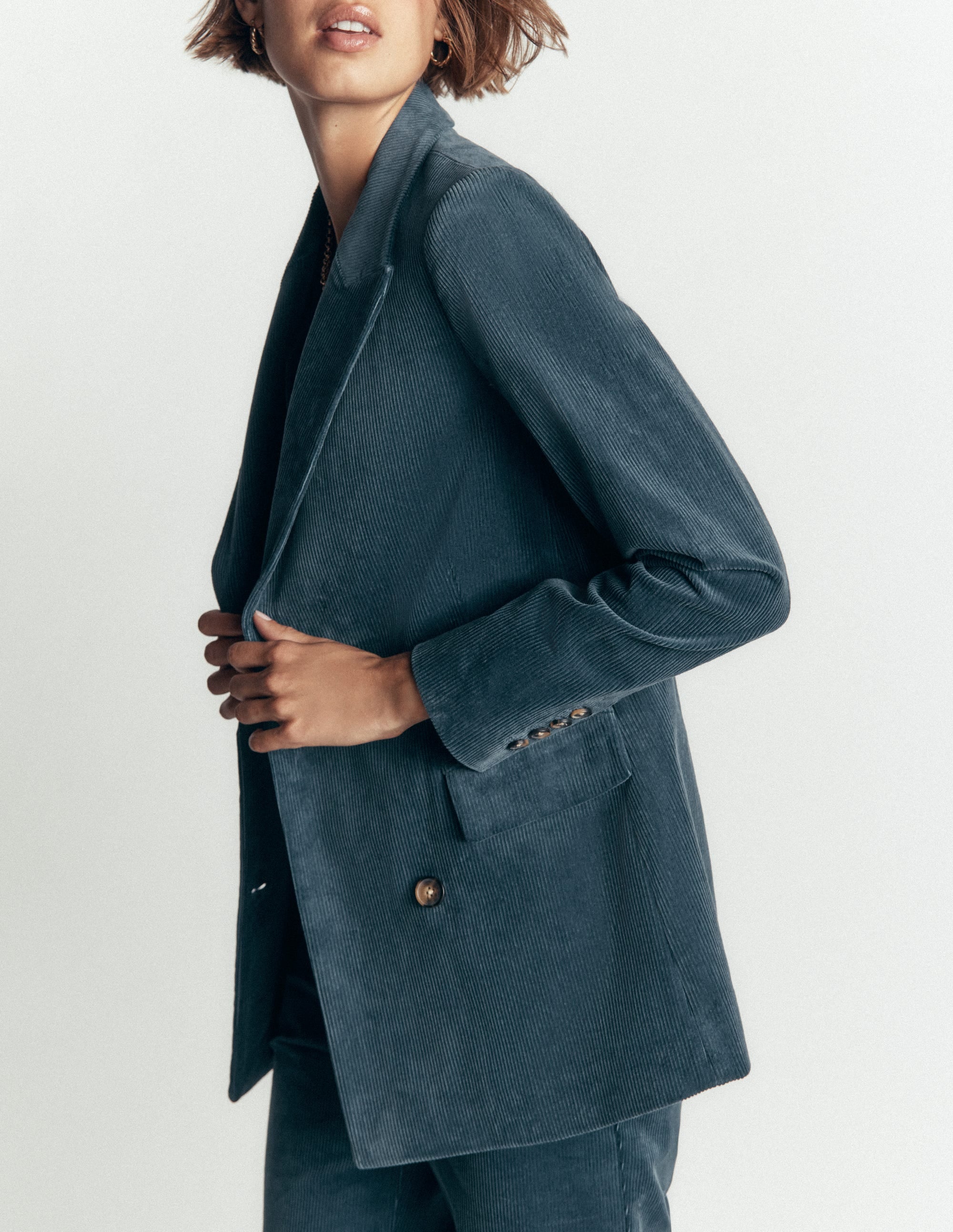 Double Breasted Blazer-Storm Blue - Image 5