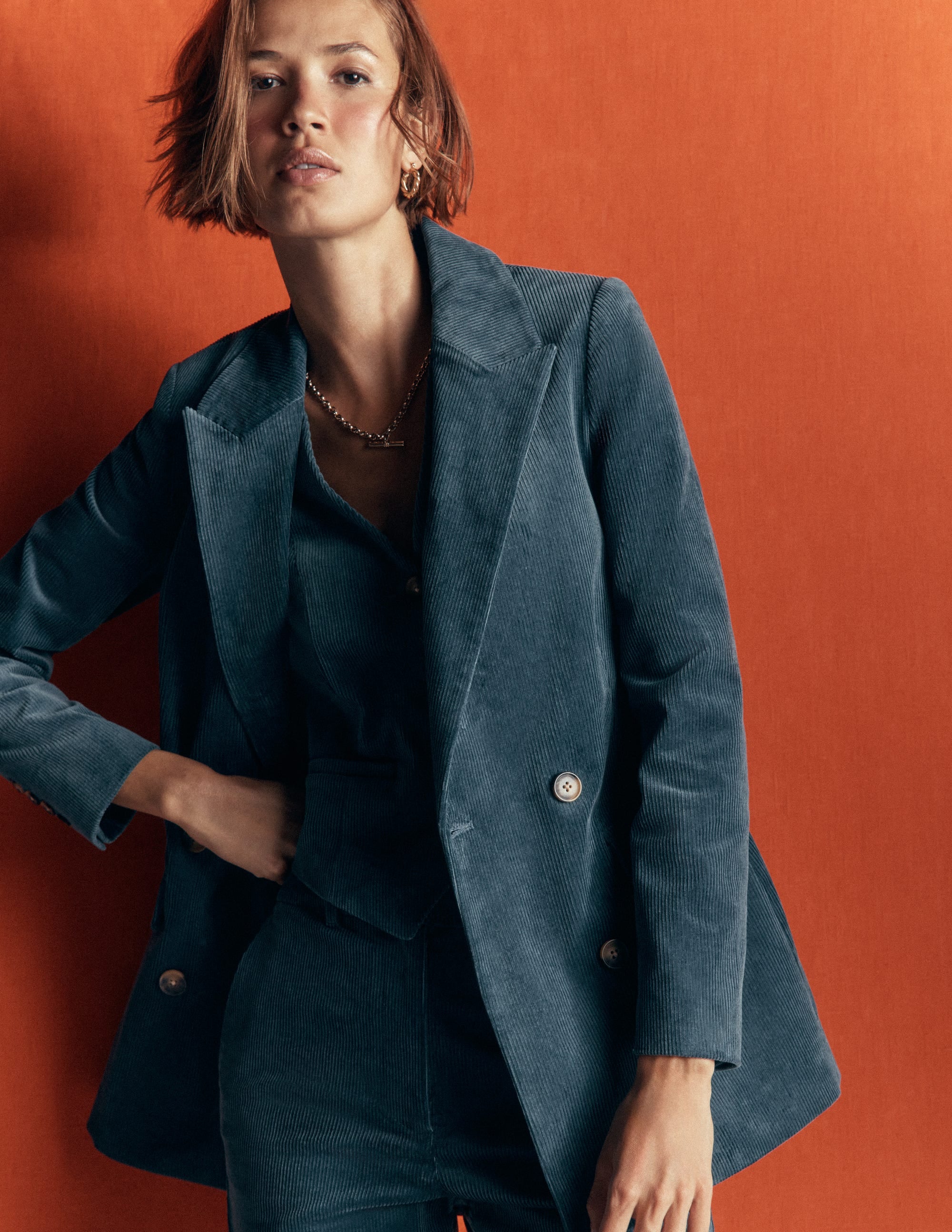 Double Breasted Blazer-Storm Blue - Image 6