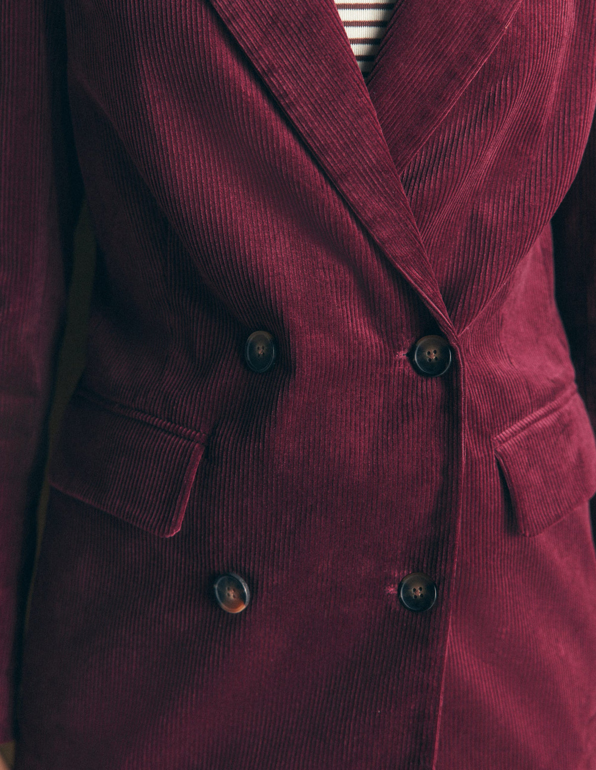 Double Breasted Blazer-Dark Crimson - Image 2