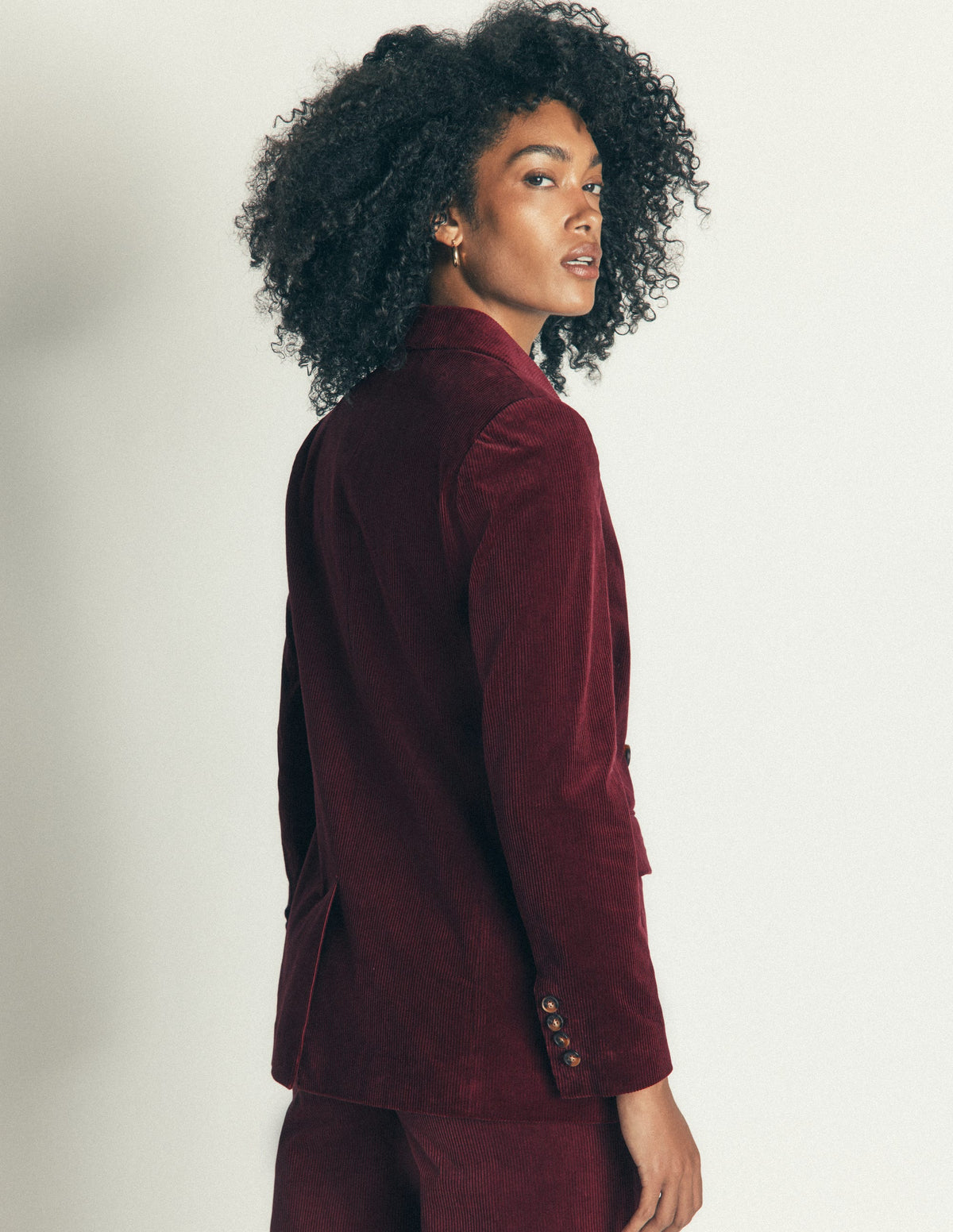 Double Breasted Blazer-Dark Crimson - Image 3