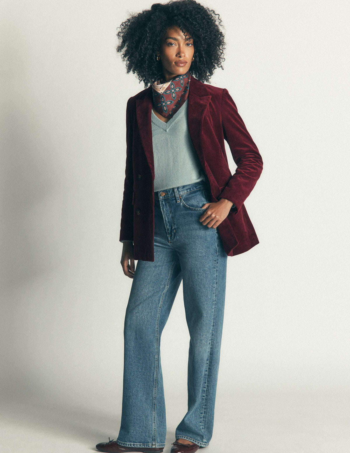 Double Breasted Blazer-Dark Crimson-6