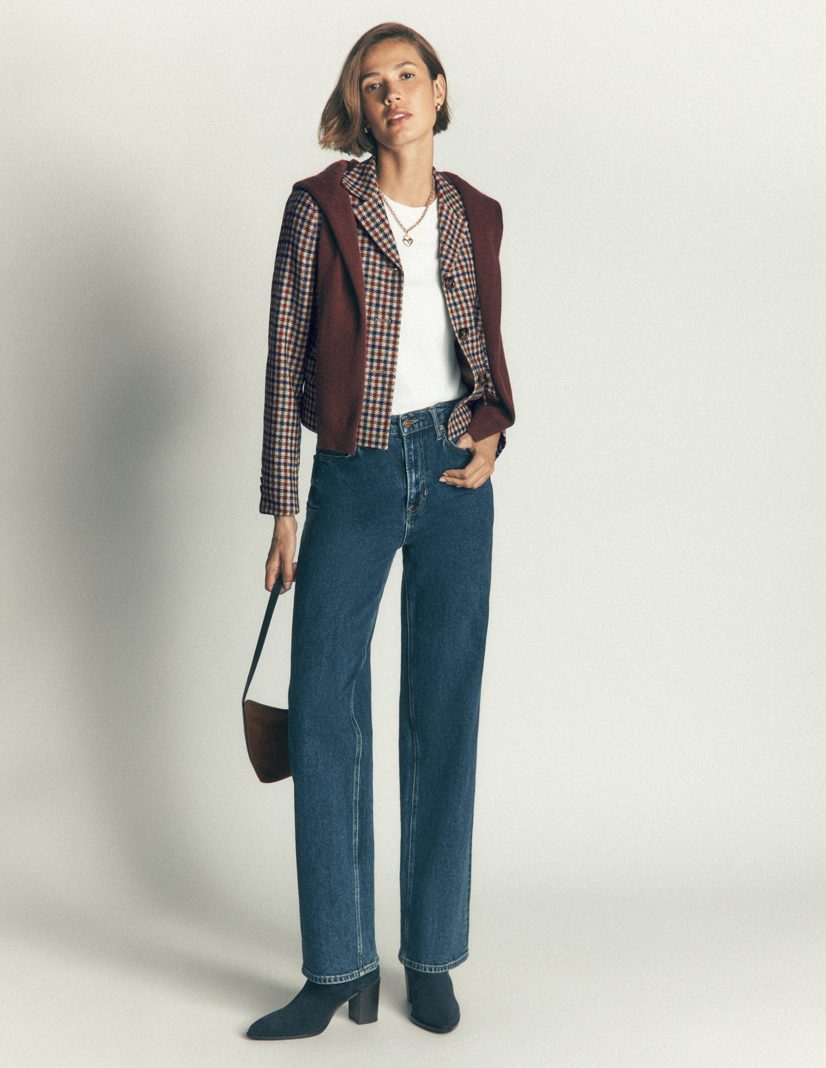 Dartmouth Wool Blend Blazer-Ivory, Blue and Maroon Check-7