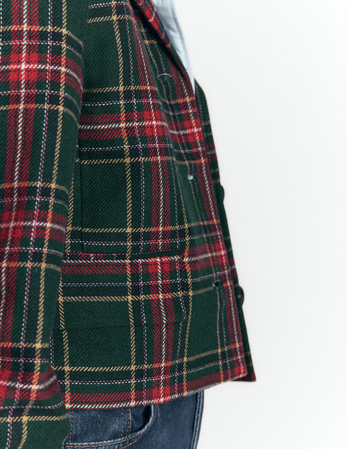 Dartmouth Wool Blend Blazer-Green, Navy and Red Check-3