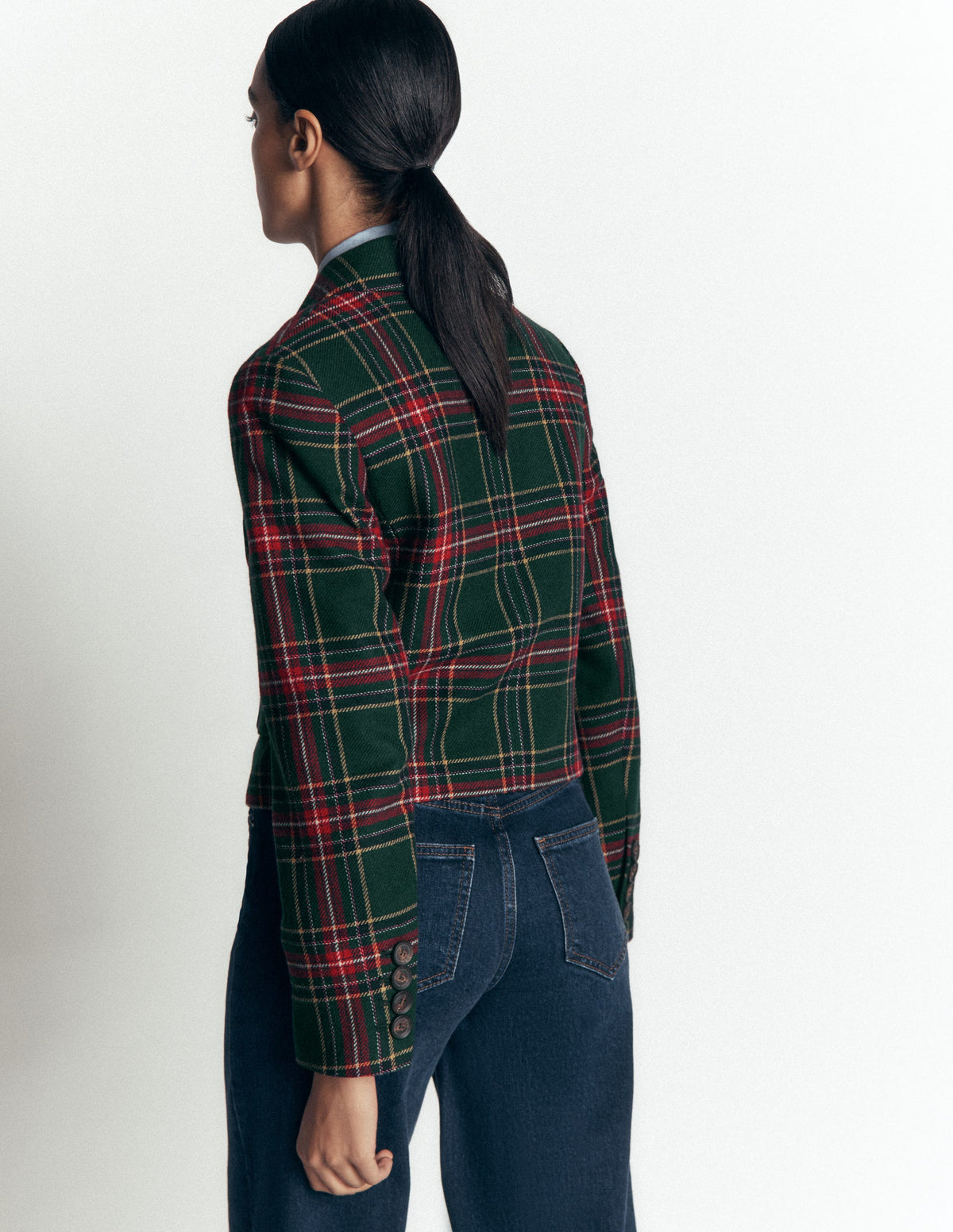 Dartmouth Wool Blend Blazer-Green, Navy and Red Check-4