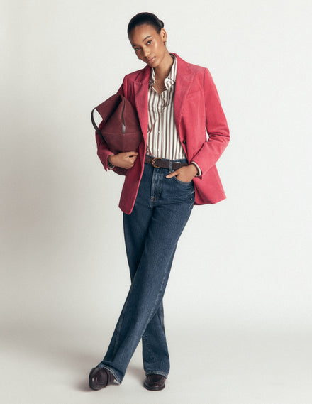 Woodbridge Cord Blazer-Cherry Blush