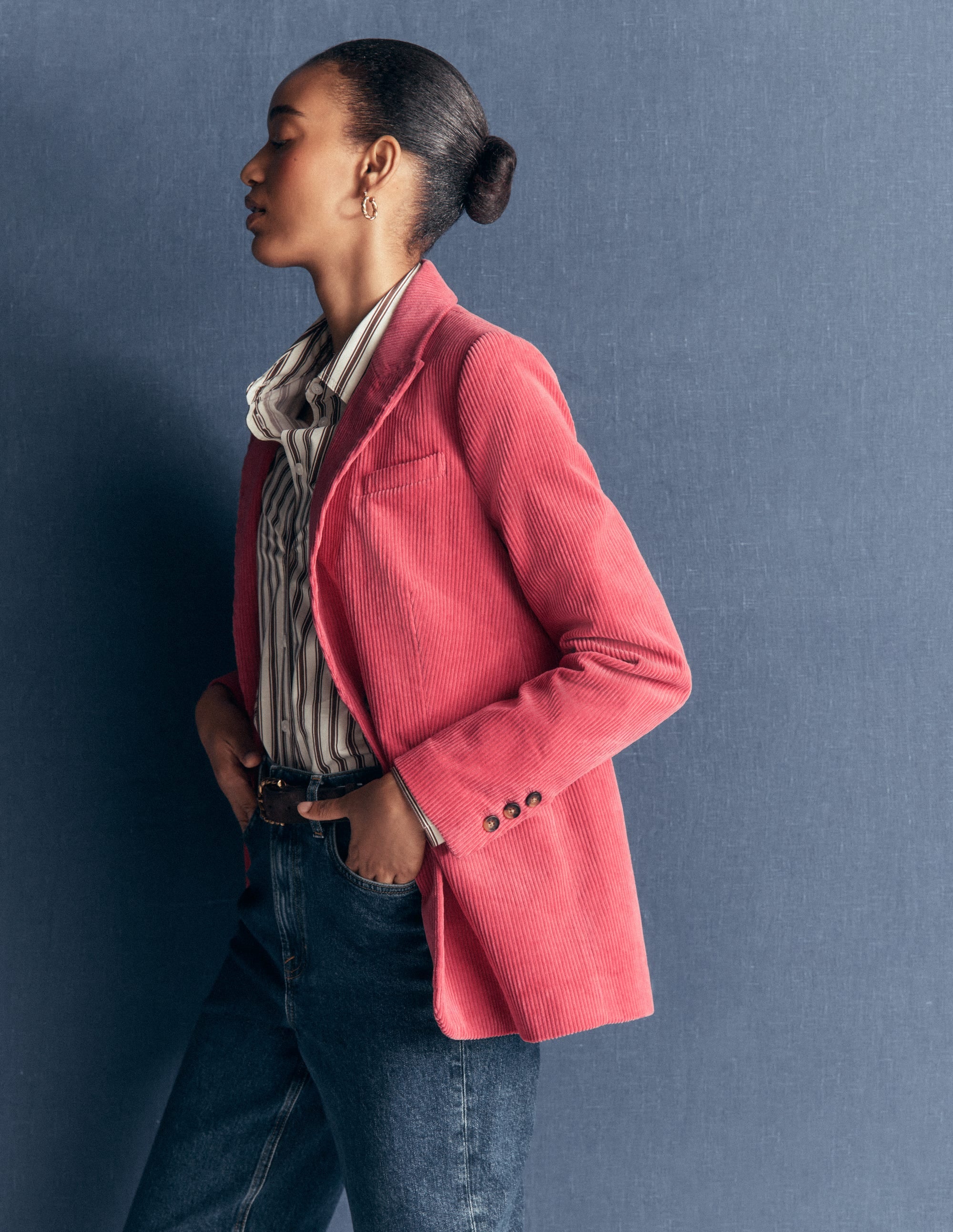 Woodbridge Cord Blazer-Cherry Blush - Image 4