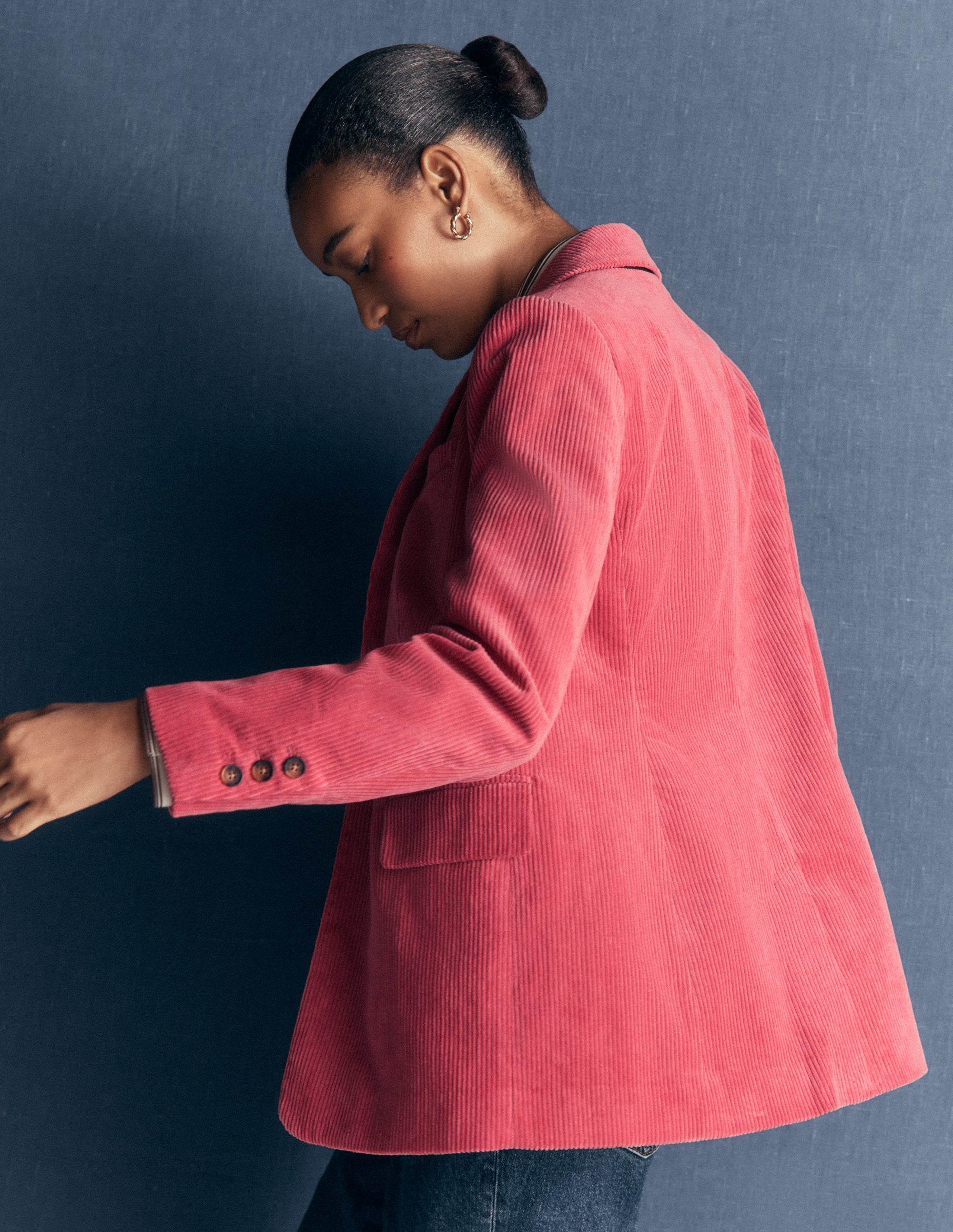 Woodbridge Cord Blazer-Cherry Blush - Image 5
