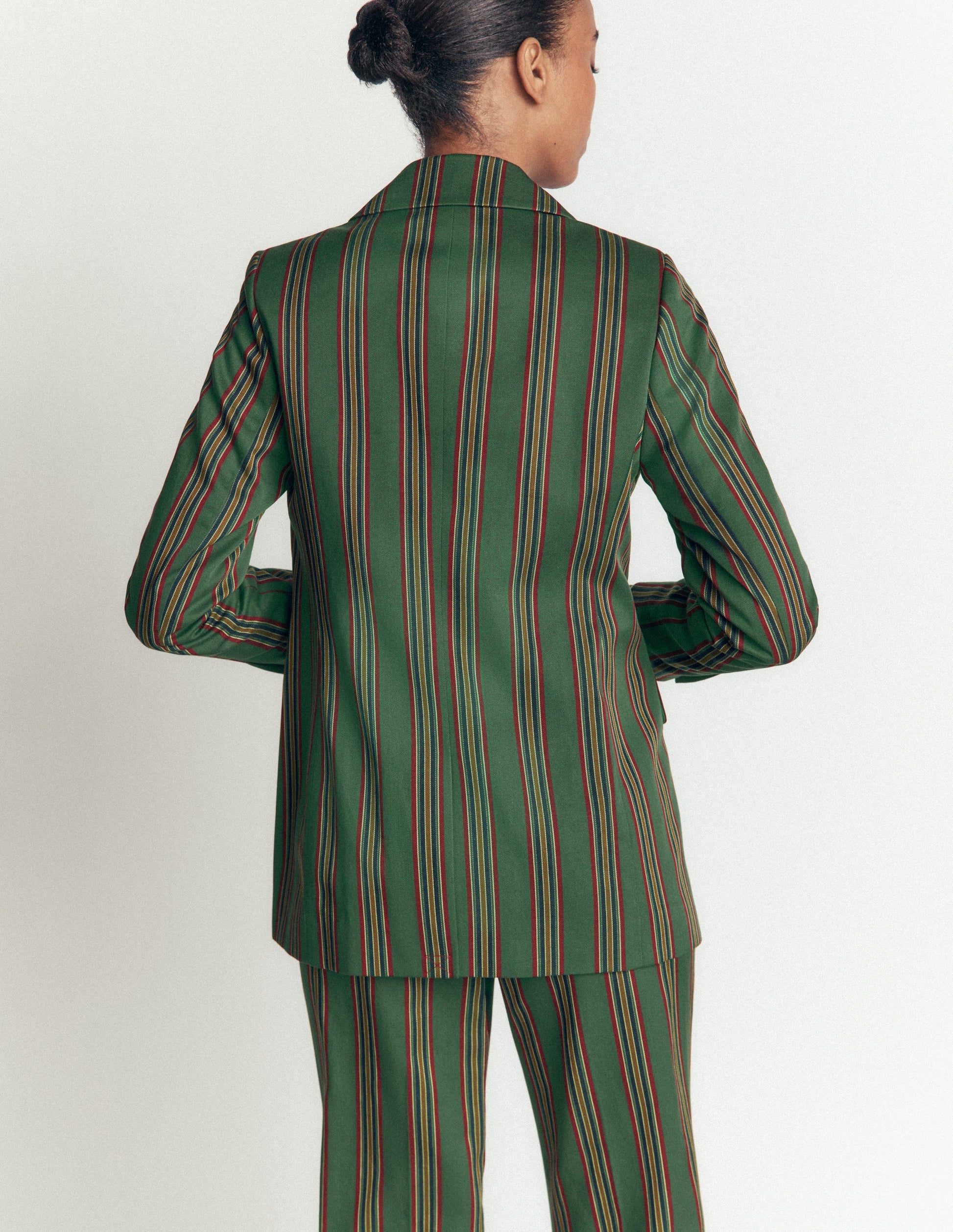 Woodbridge Tailored Blazer-Green, Collegic Stripe-5