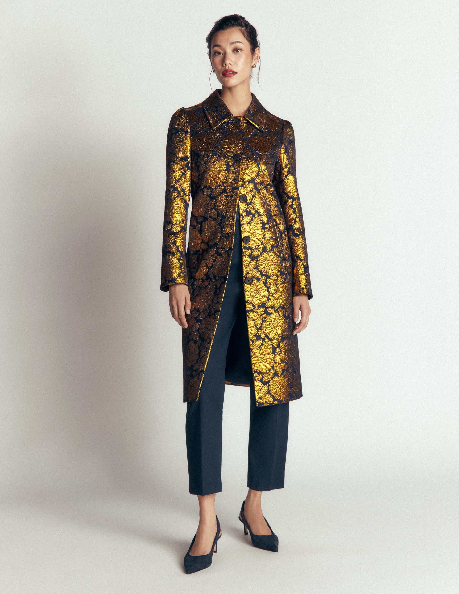 Aylesford Jacquard Coat-Gold Floral Jacquard-6