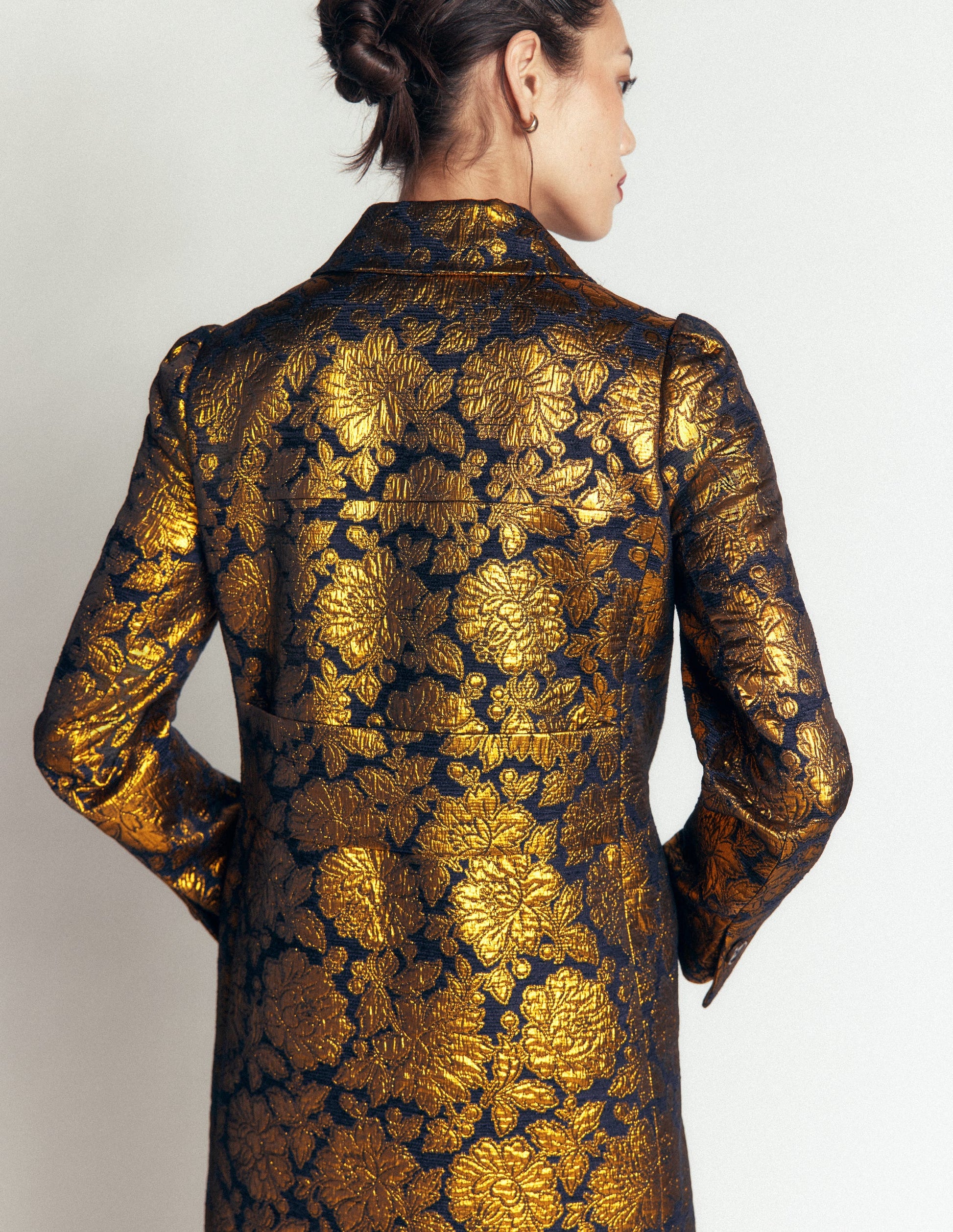 Aylesford Jacquard Coat-Gold Floral Jacquard-7