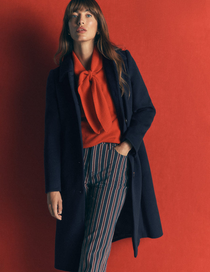 Aylesford Longline Coat-Navy